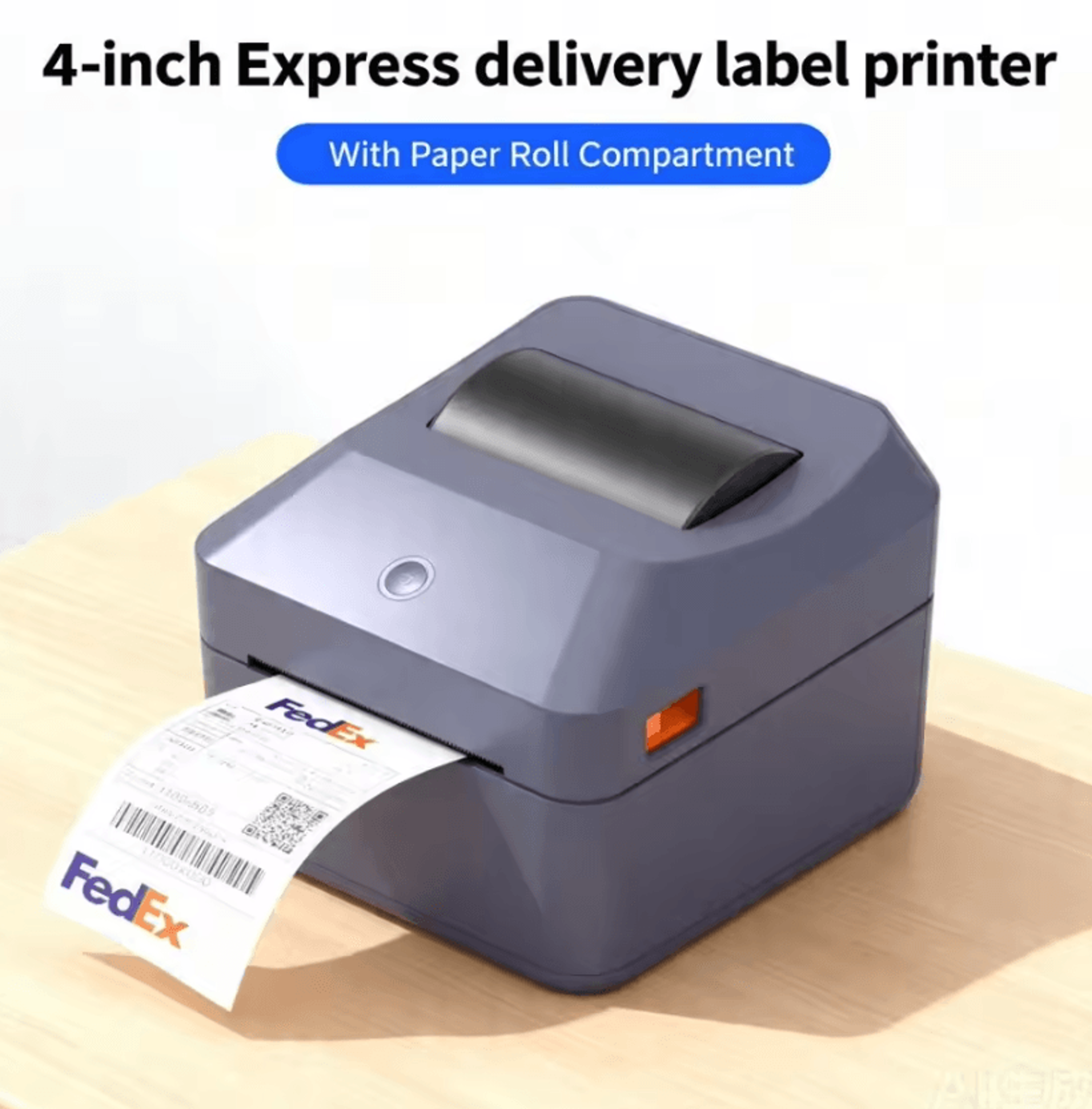 4x6 Shipping Label Printer With Paper Roll Compartment USPSFedExUPS Barcode Label 4 Inch Express La 0