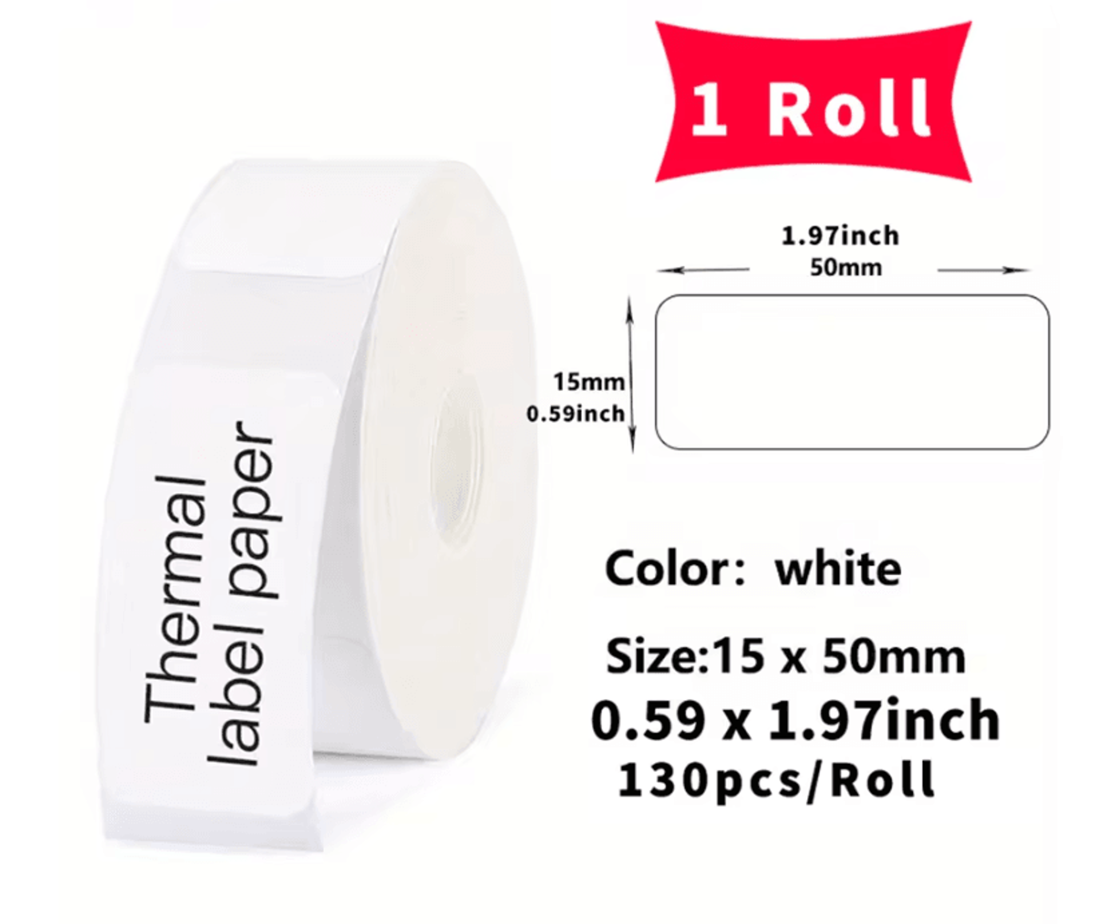 LabelFlow Universal SelfAdhesive Thermal Sticker Rolls For P15 P12 M1 And P50 Printers 5