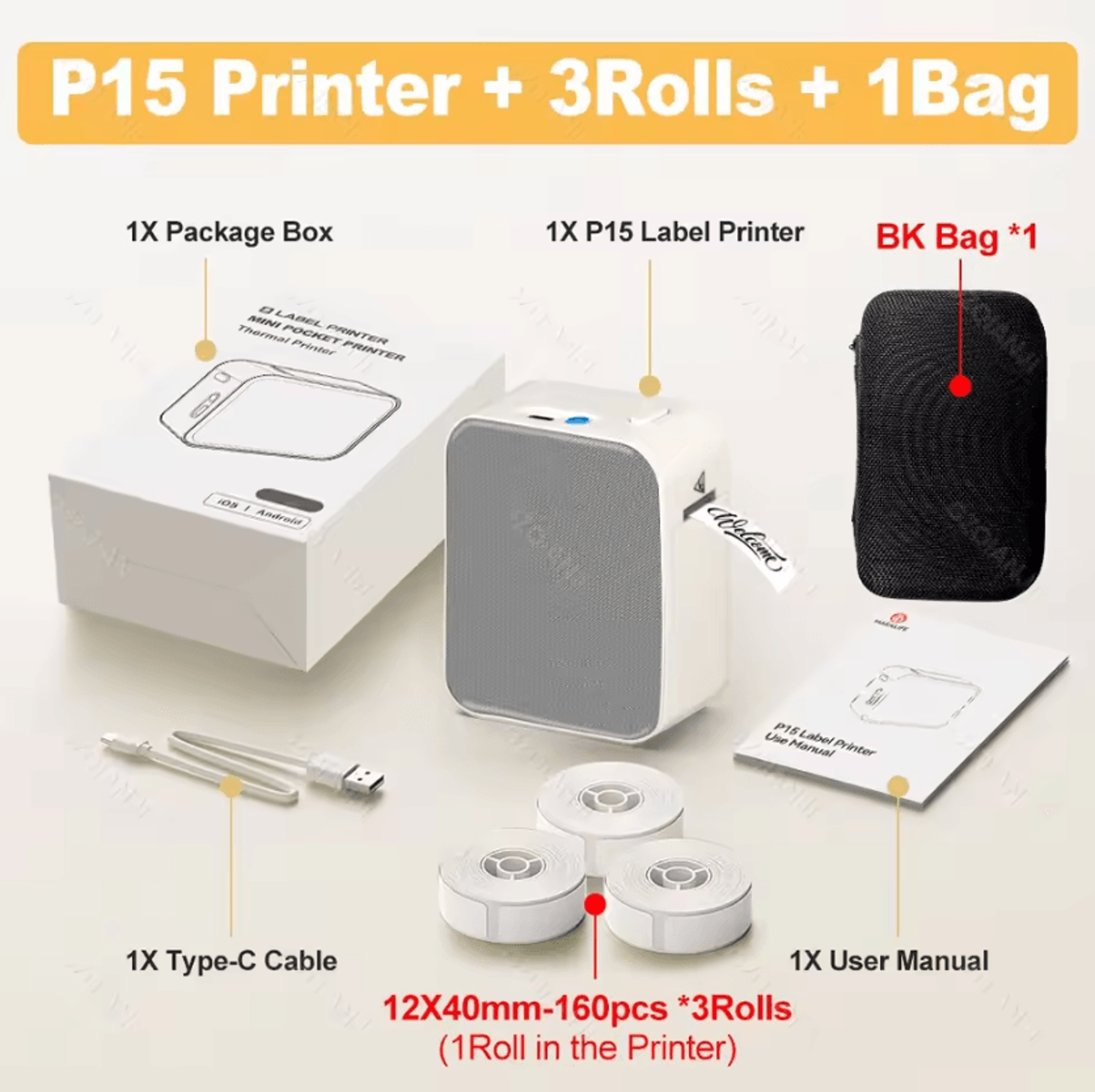 Marklife P15 LabelSwift Mini Bluetooth Thermal Printer For Home Office And Creative Organization 13
