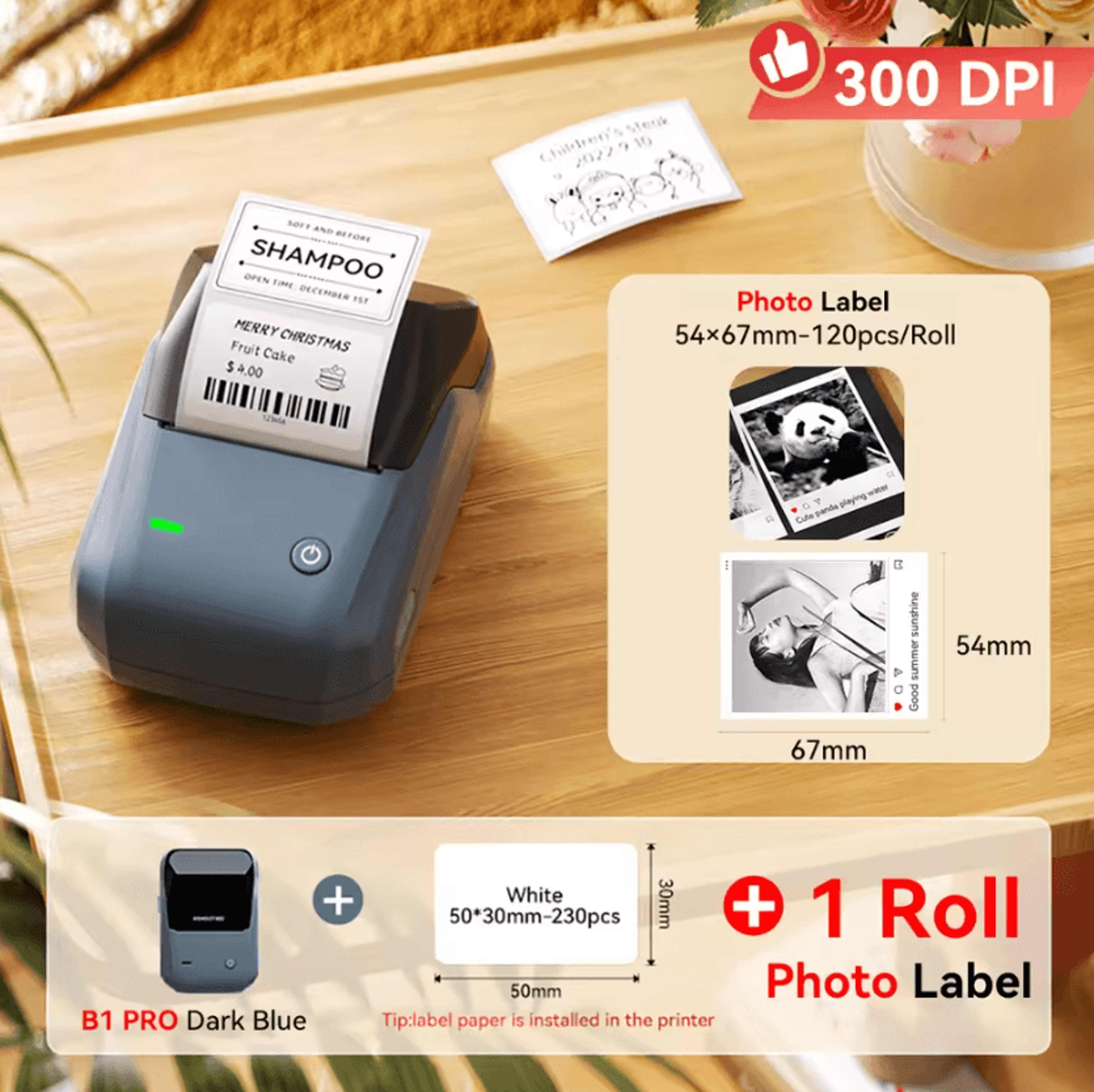 Niimbot B1 Pro DuoMark 300 DPI Wireless Label Printer With Red And Black DualColor Printing 6
