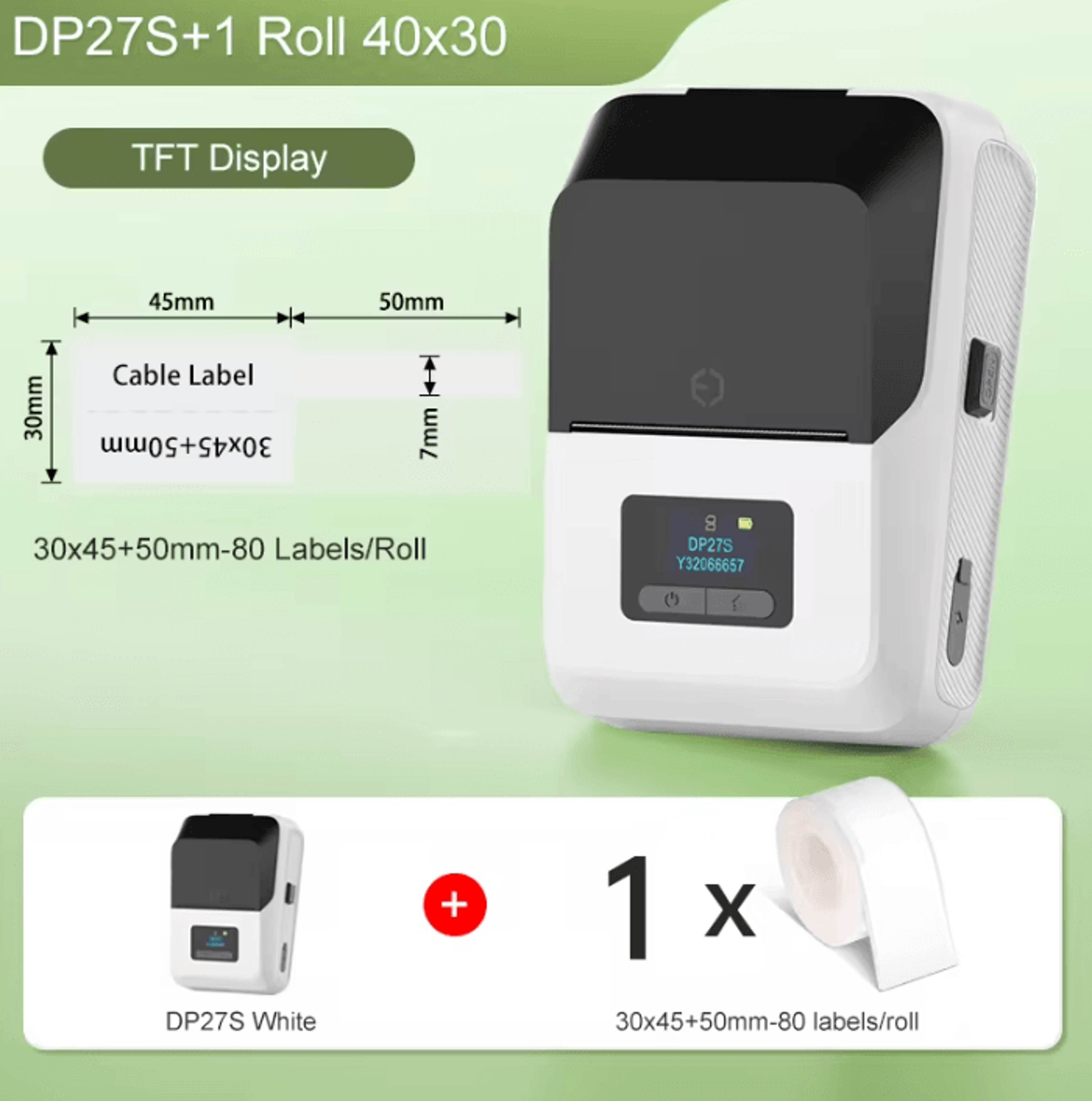 DETONGER DP27S CableMate 2Inch Wireless Thermal Label Printer For Home Office And Wire Organization 3