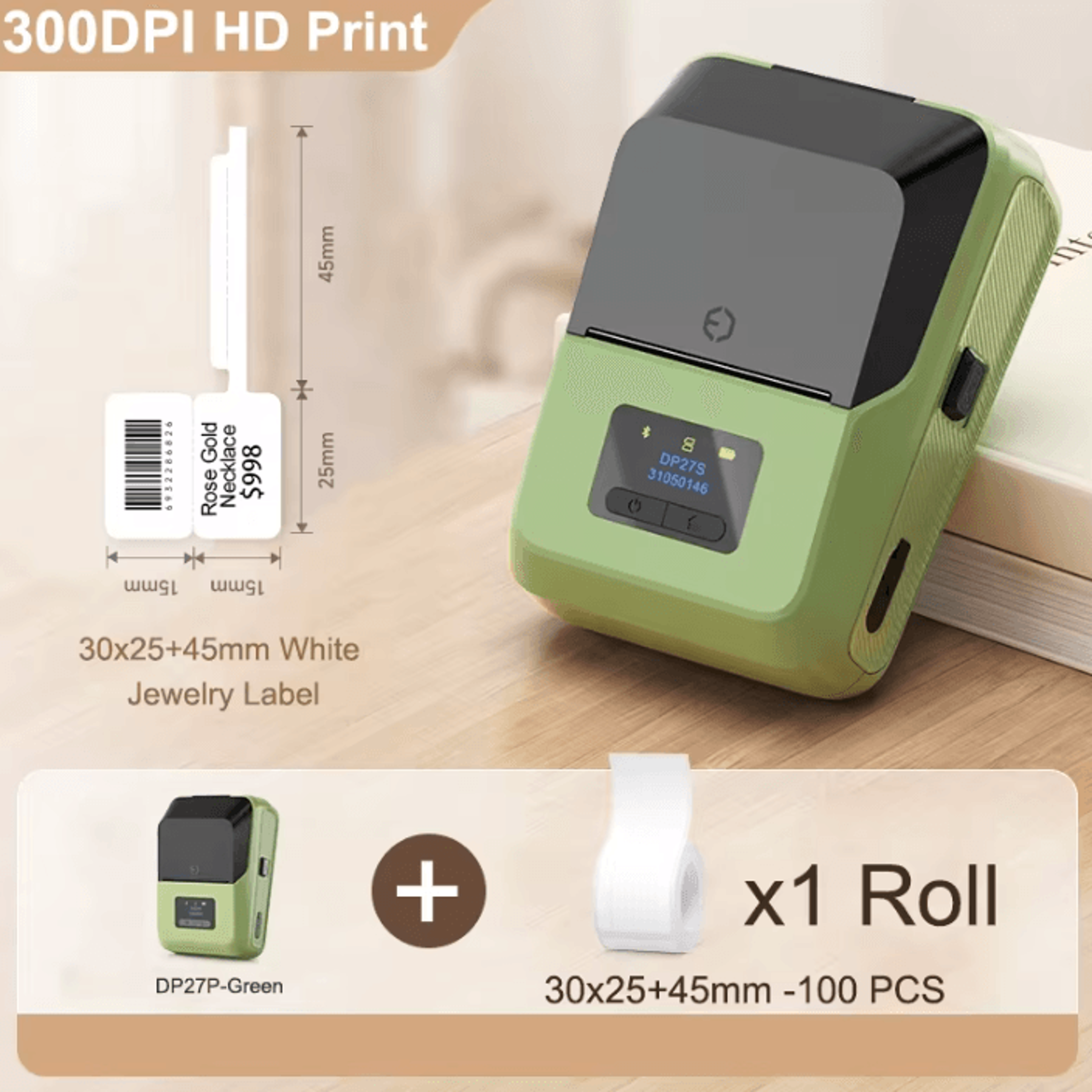 DETONGER DP27P PrecisionTag 300 DPI Wireless Thermal Label Printer For Jewelry Cables And Home Offi 11