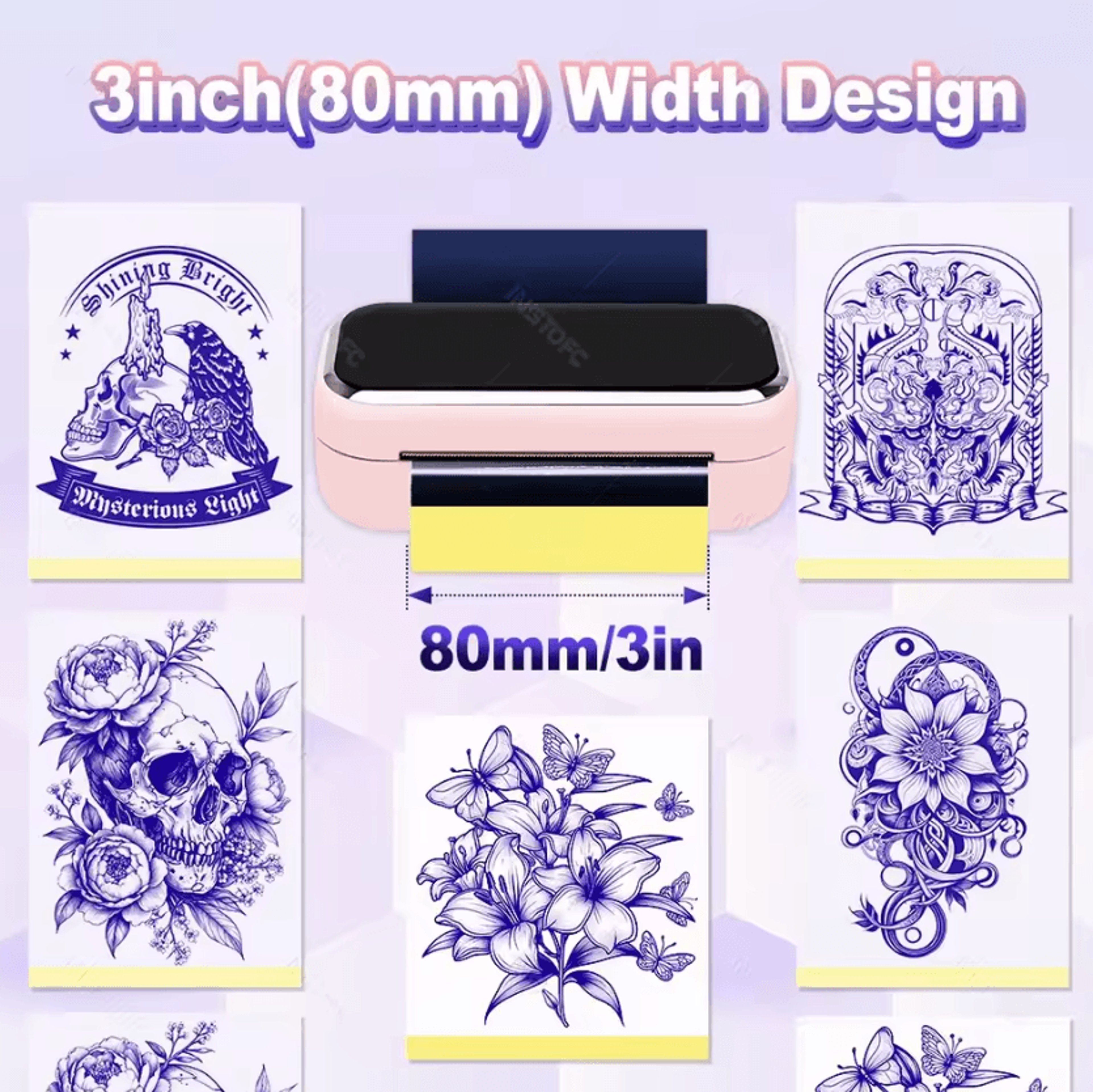 AIMO MR3 InkTrace Mini Wireless Tattoo Stencil Printer For Small Designs And 3Inch Transfer Paper 1