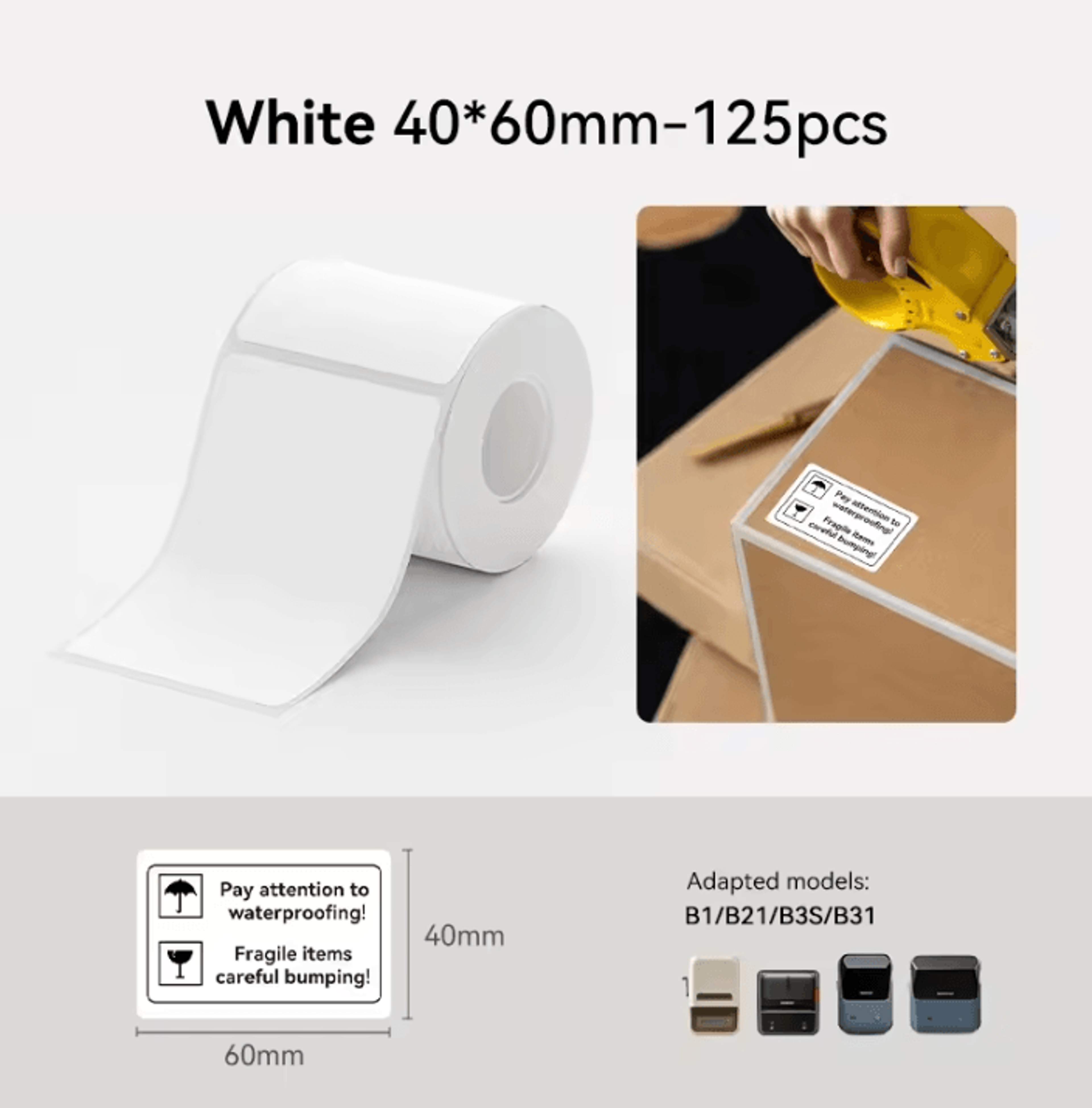 Niimbot ClearChoice SelfAdhesive Thermal Label Rolls In White Color And Transparent Styles For B1 A 14