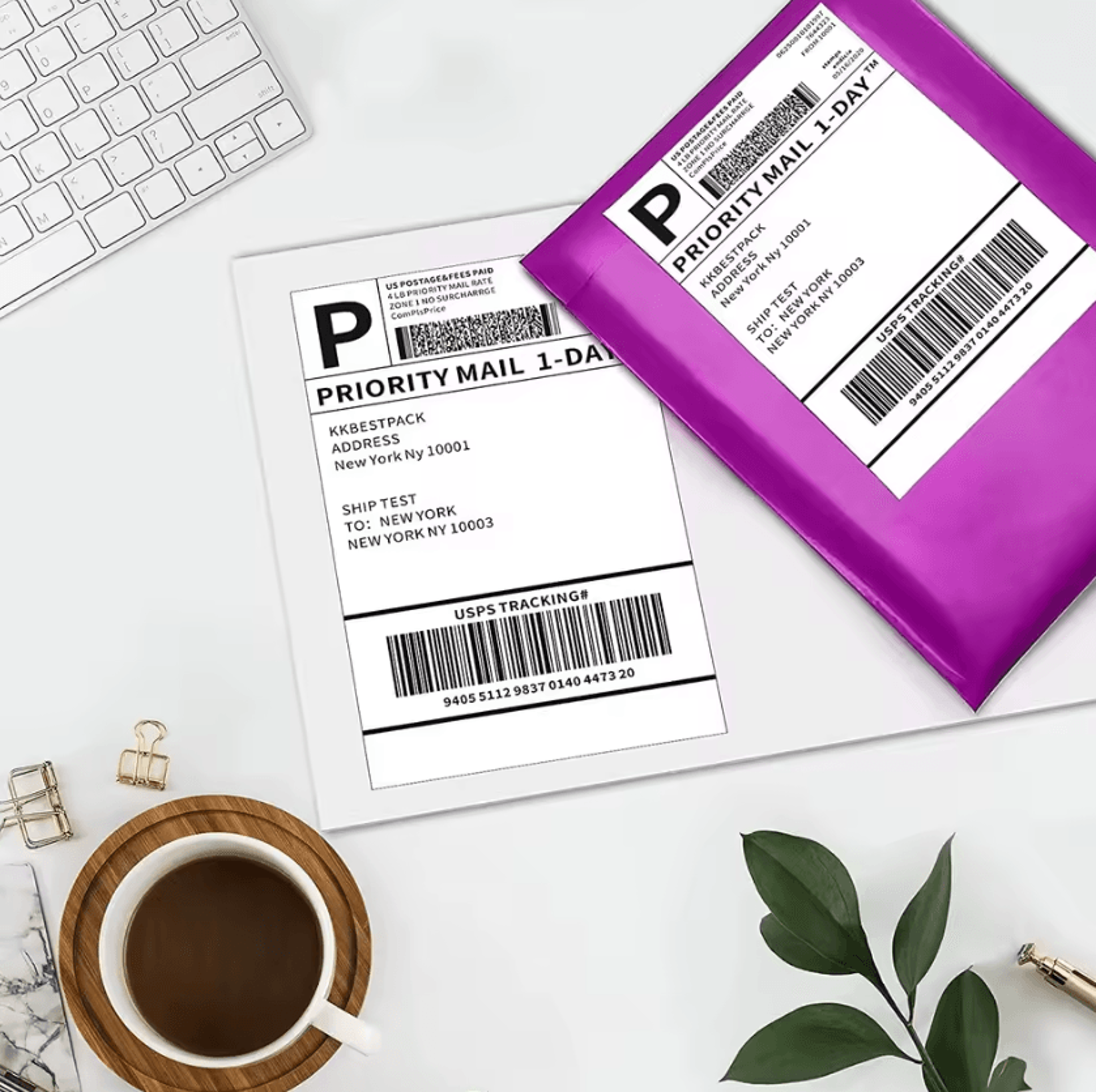 4x6 Inch Waterproof Thermal Shipping Labels SelfAdhesive Fanfold Printer Paper 2