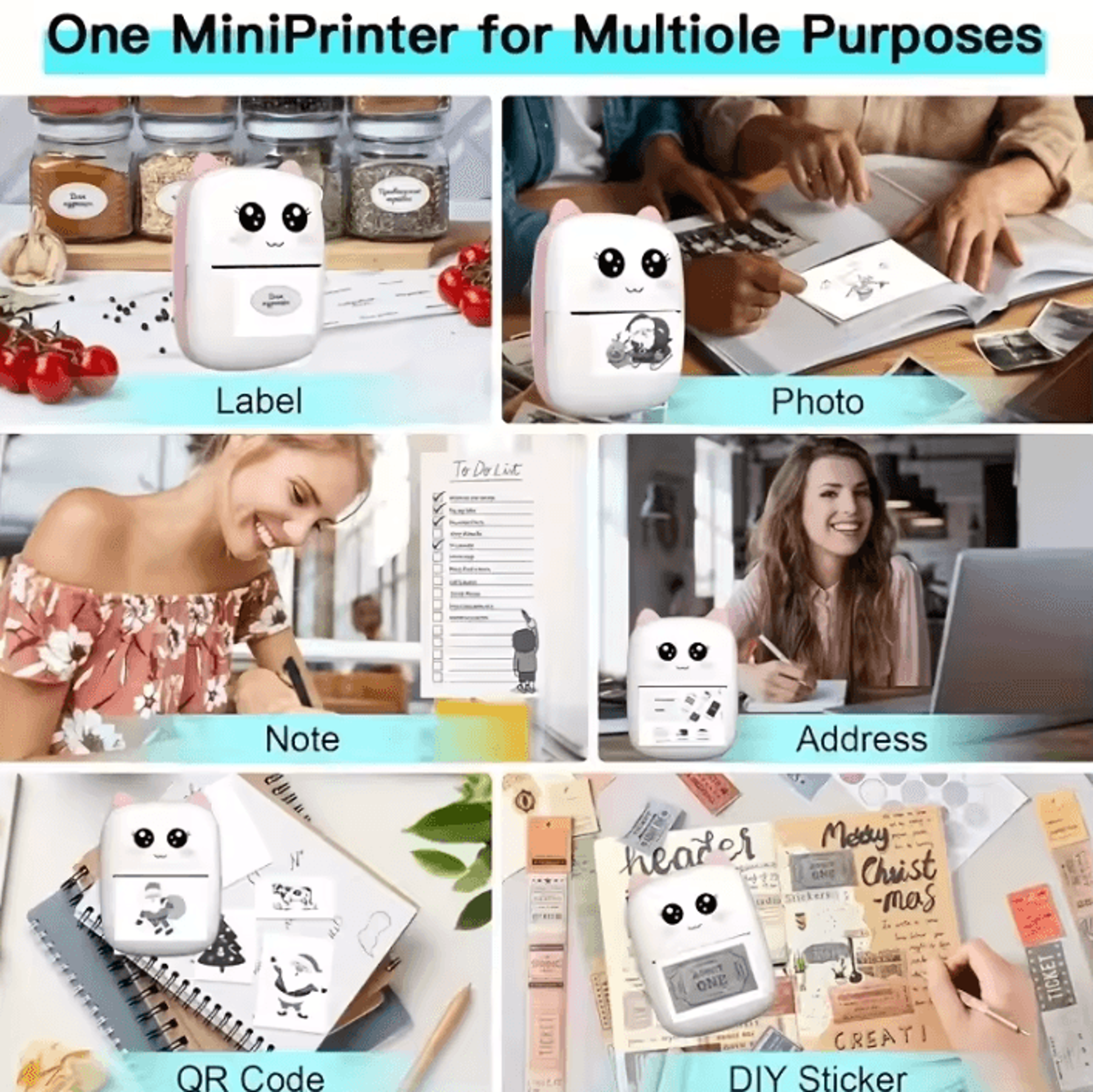 Mini Wireless Thermal Printer Portable Bluetooth Photo And Note Printer For IOS And Android 4