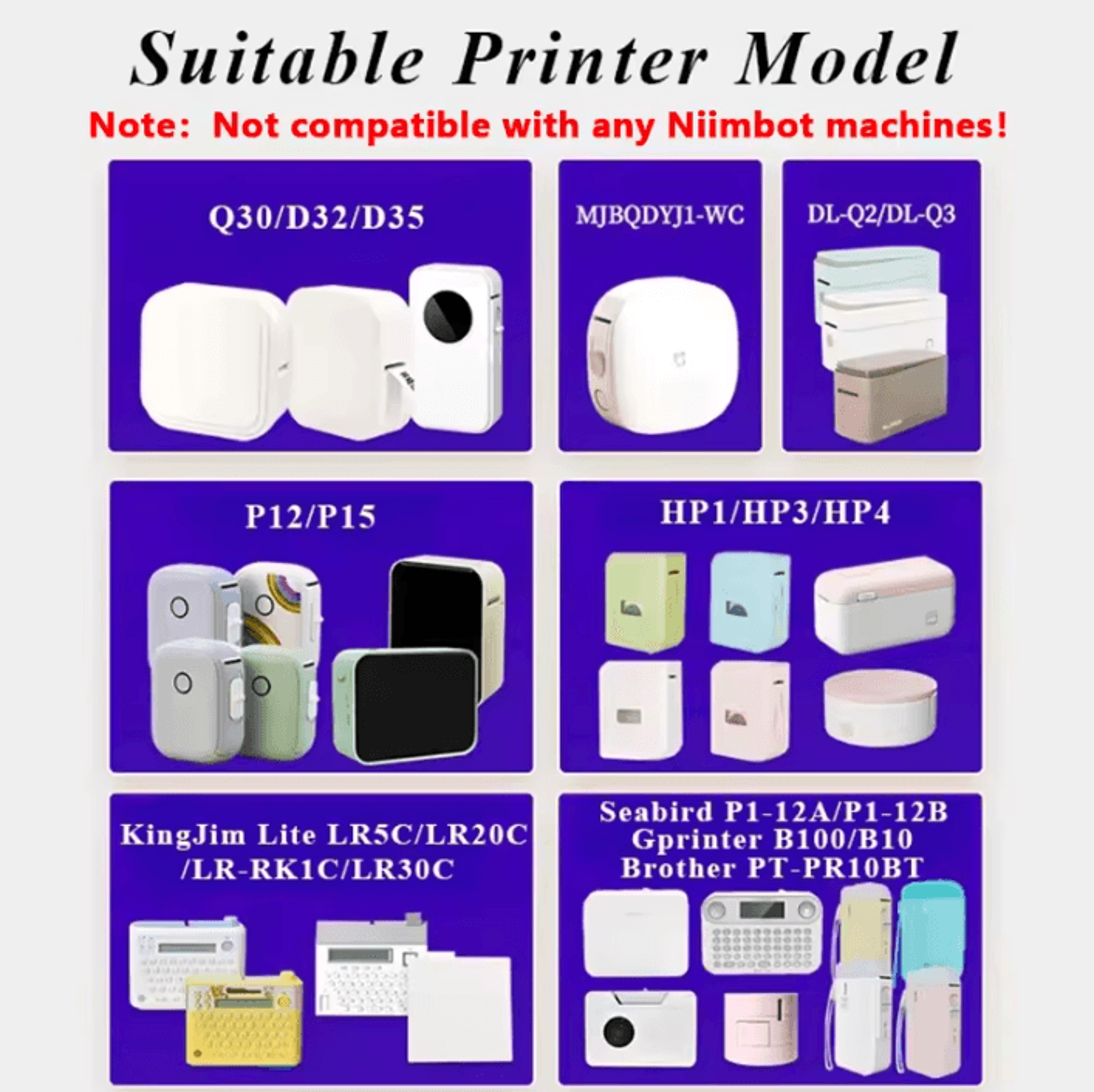 Marklife White Thermal Label Stickers SelfAdhesive Printer Paper For P15 P12 P11 D30 Q30 1