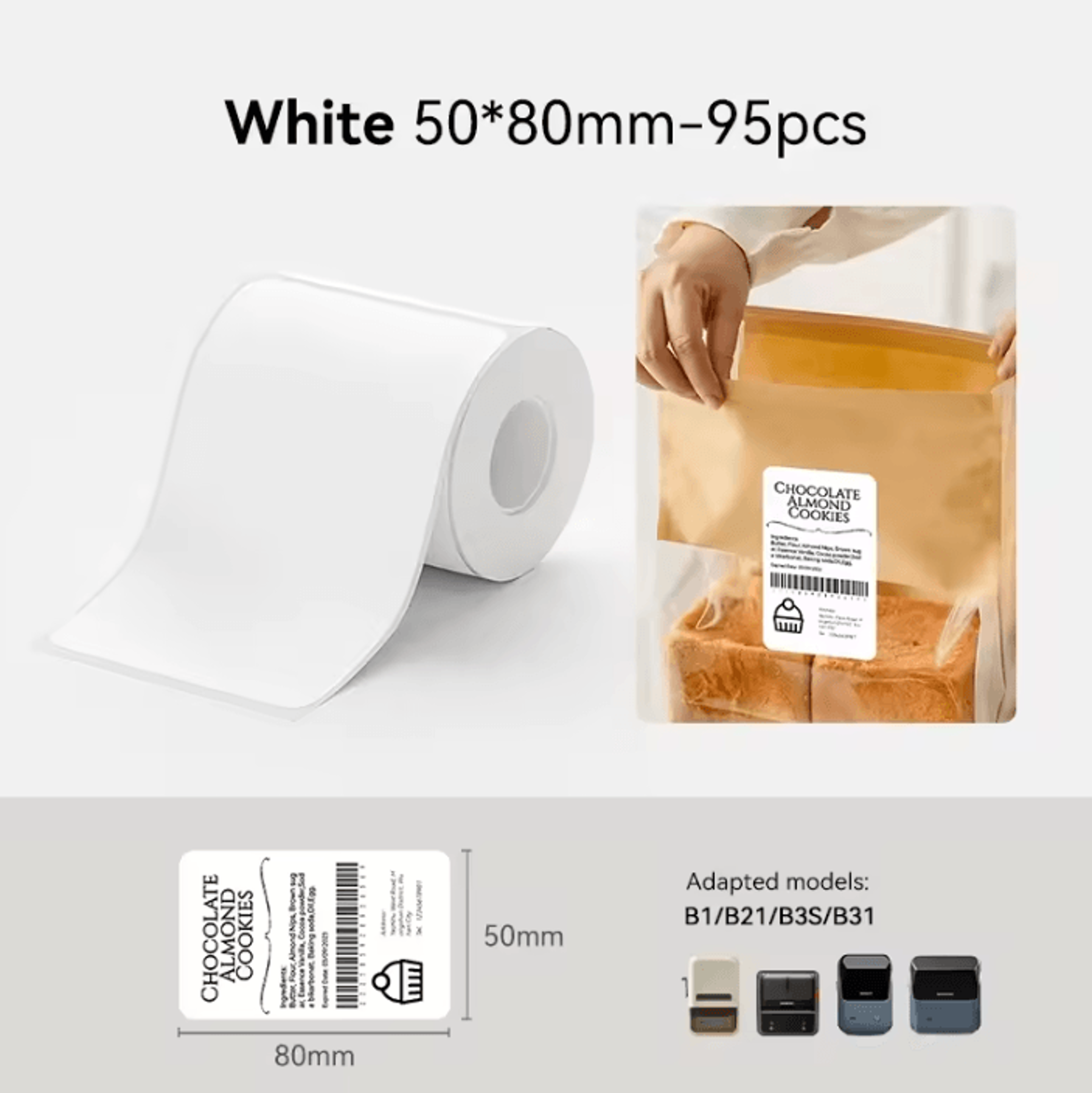 NIIMBOT 3050mm Thermal Label Stickers White Color And Transparent Adhesive Paper Rolls For B1 B21S  4