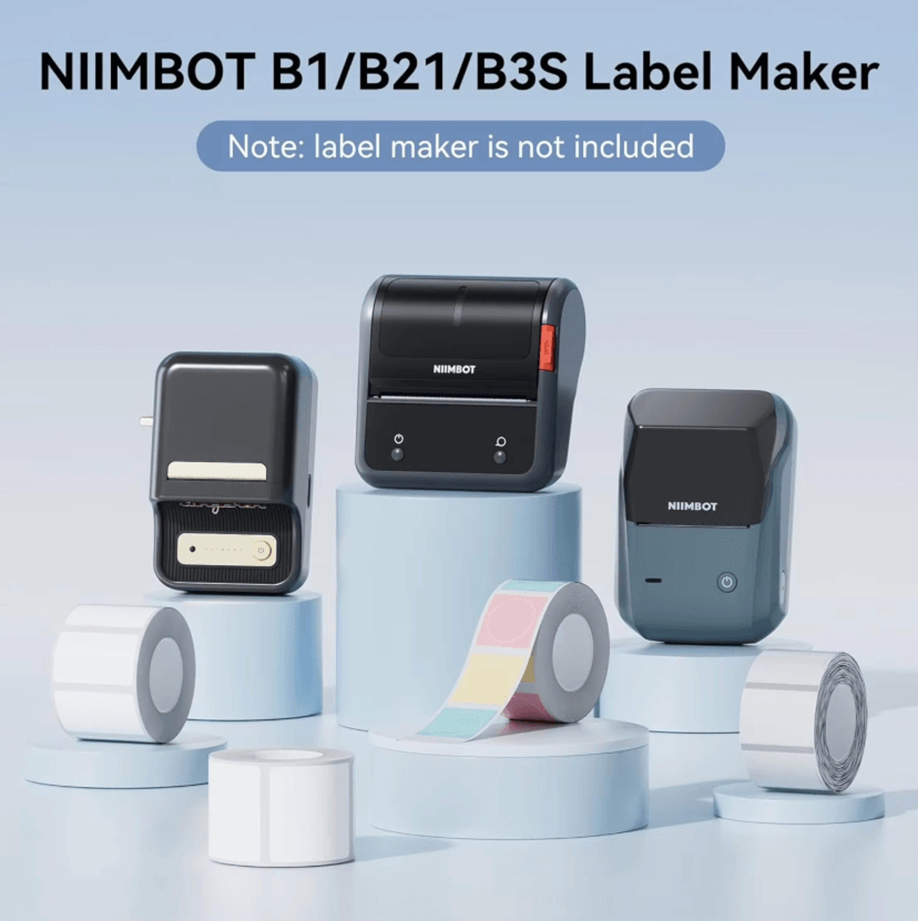 NIIMBOT 3050mm Thermal Label Stickers White Color And Transparent Adhesive Paper Rolls For B1 B21S  1