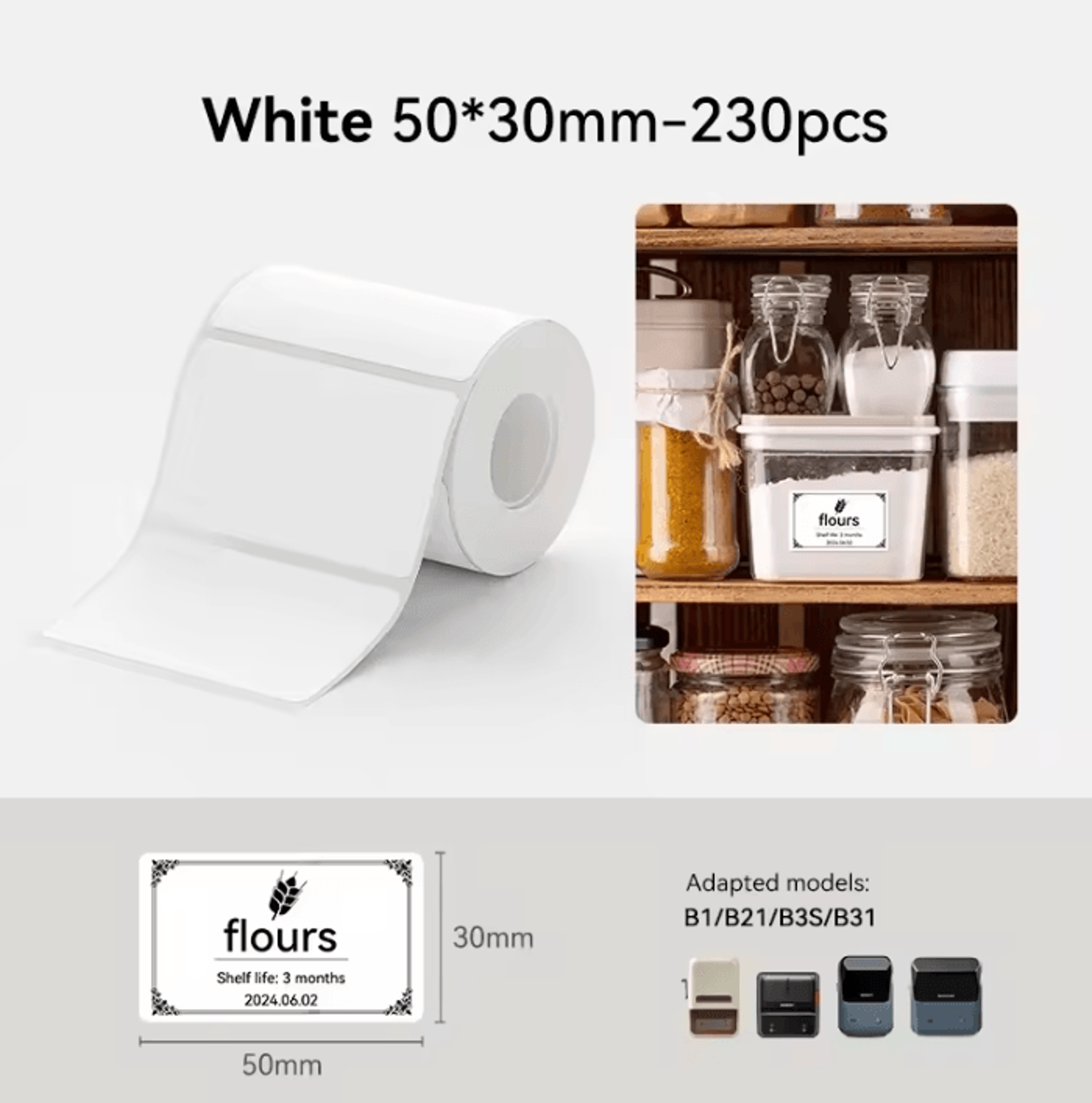 NIIMBOT 3050mm Thermal Label Stickers White Color And Transparent Adhesive Paper Rolls For B1 B21S  5