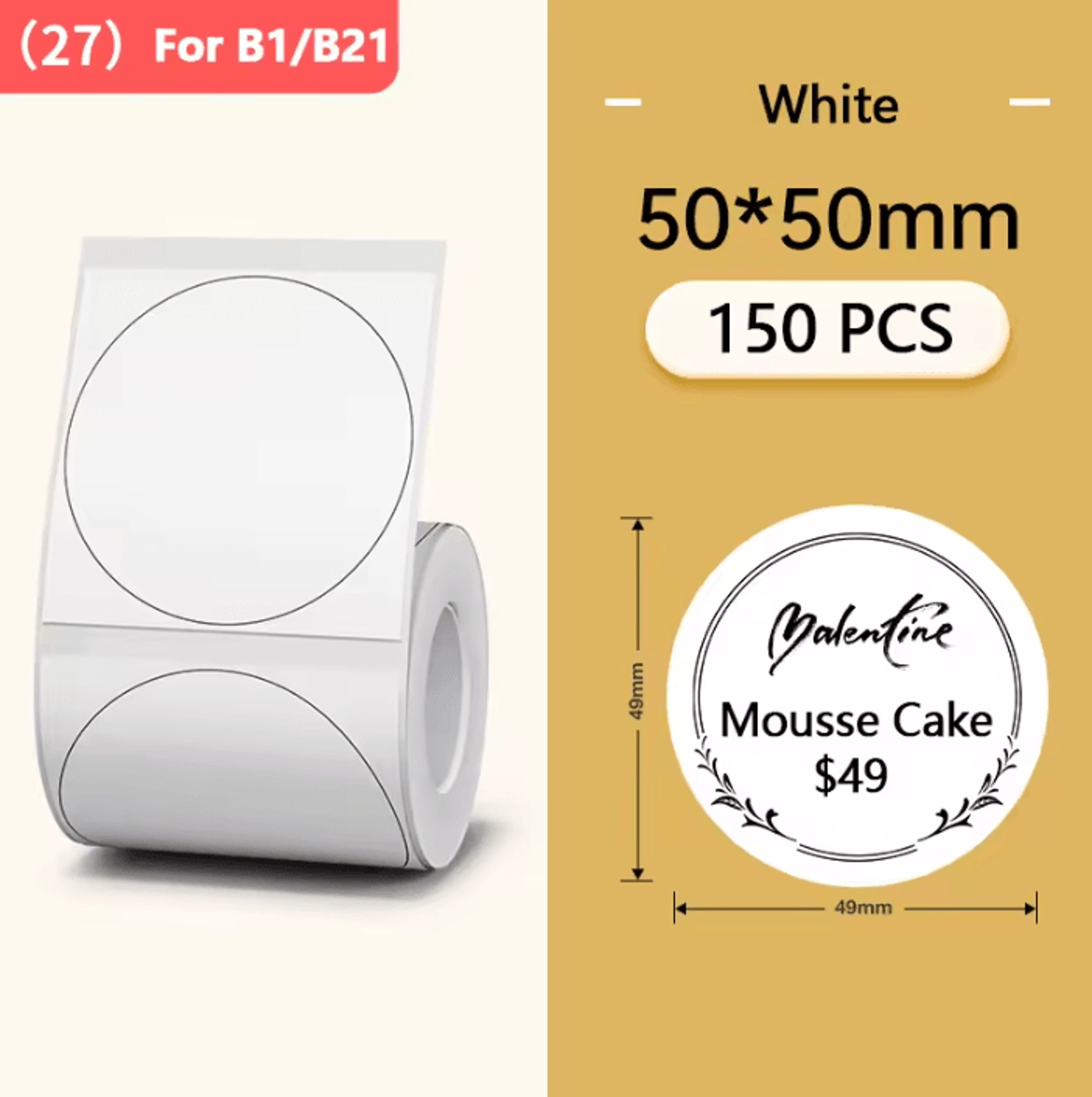 NIIMBOT 3050mm Thermal Label Stickers White Color And Transparent Adhesive Paper Rolls For B1 B21S  6