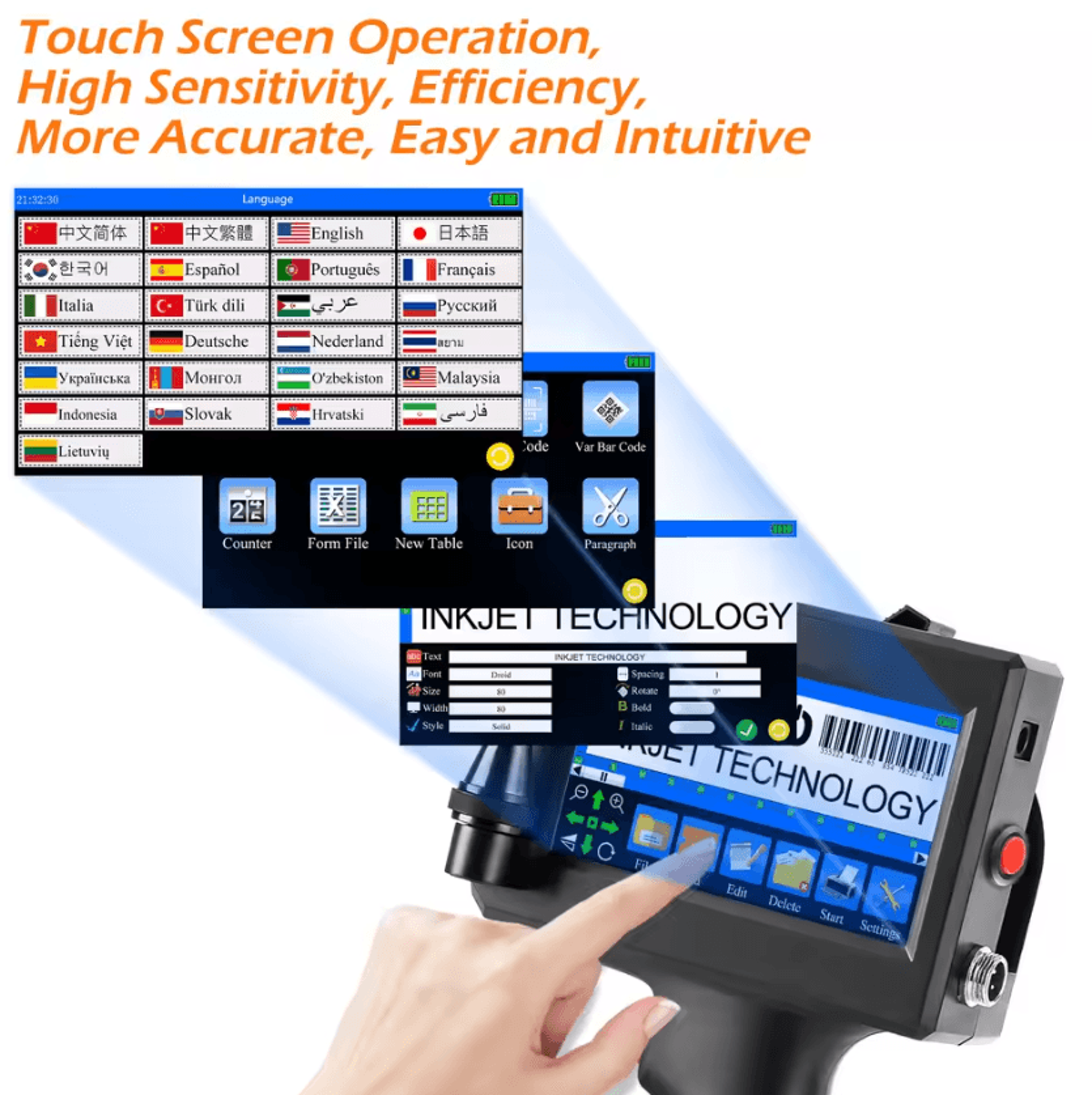 Cenliro CL20B 254mm Handheld Inkjet Printer Portable Batch Date And QR Code Coding Machine 3