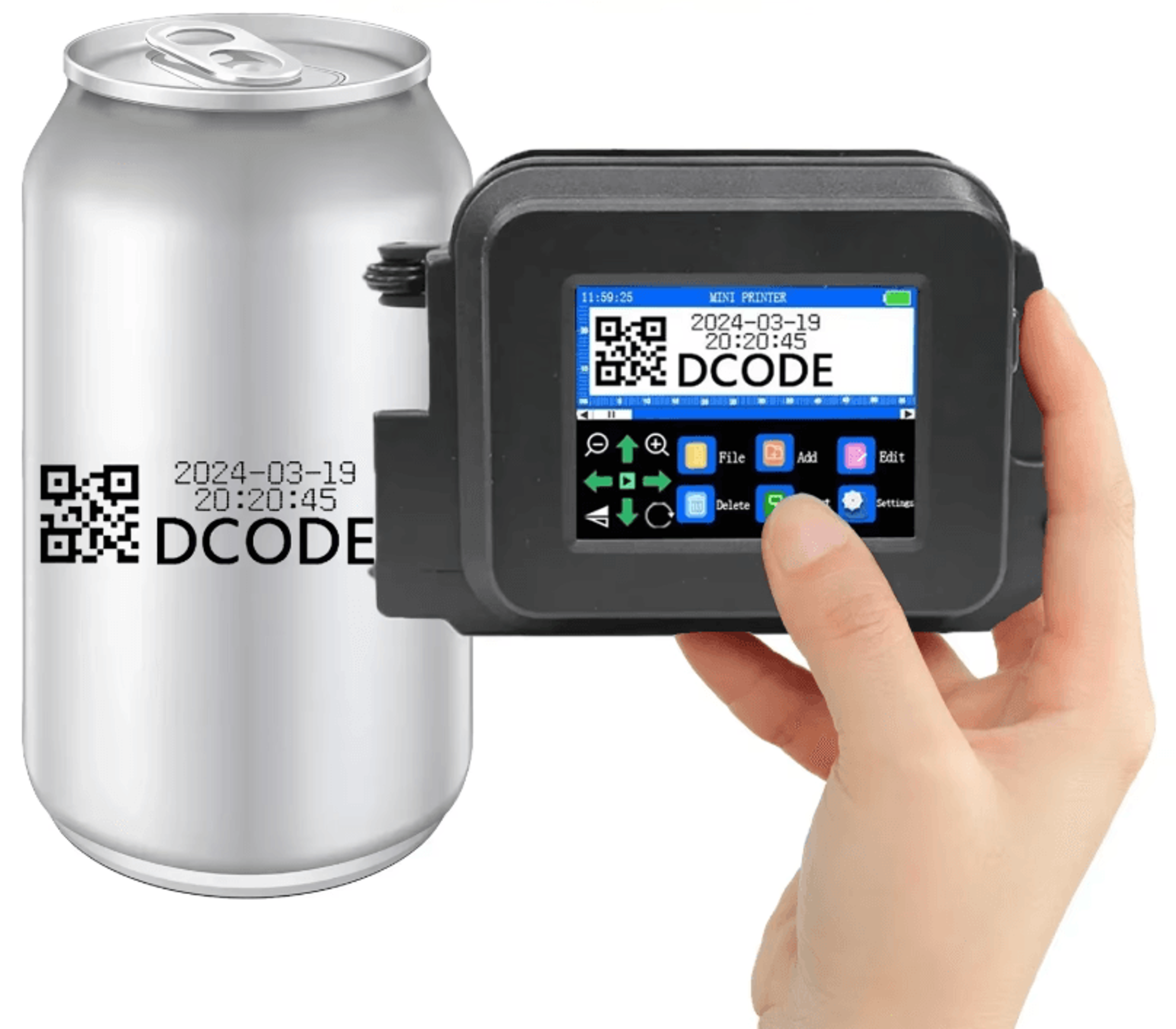 DCODE XMINI 127mm Handheld Inkjet Printer Portable Barcode And Batch Coding Machine 0