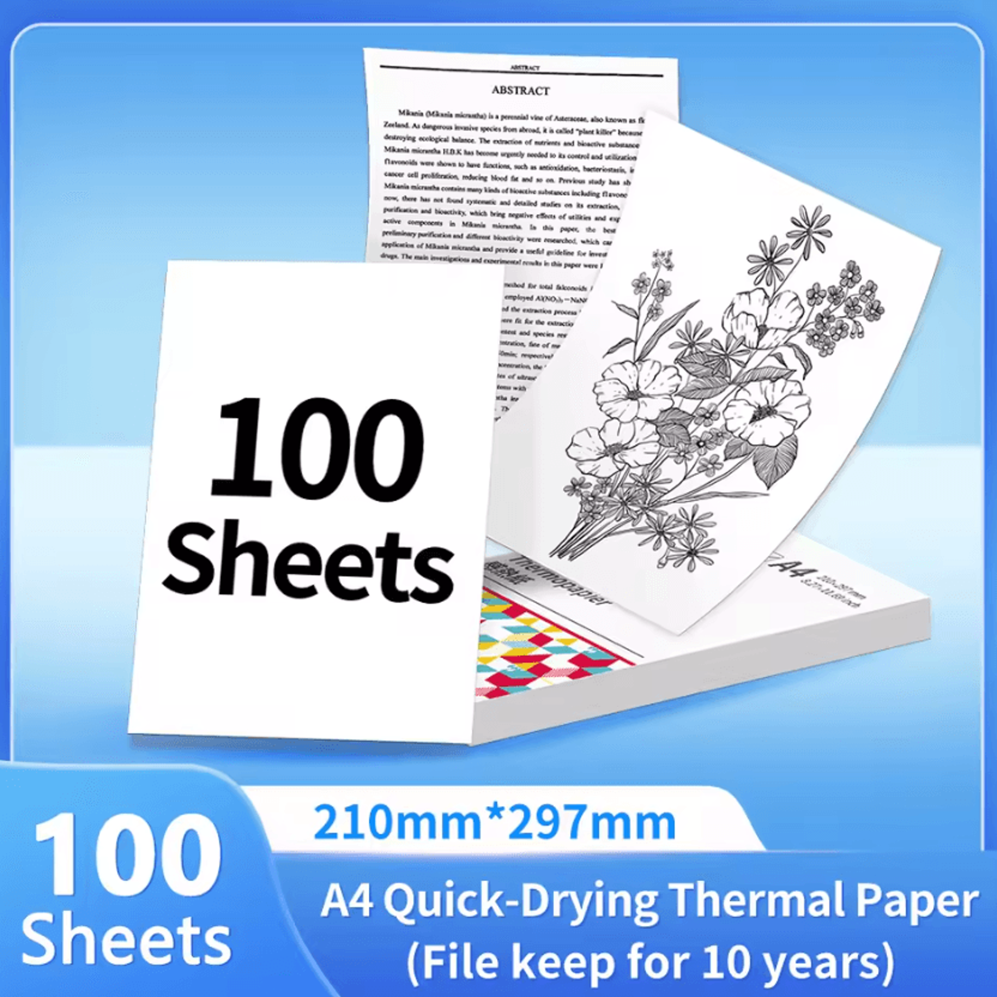 Phomemo A4 Thermal Printer Paper 2 Rolls QuickDry Continuous Printing Paper For M832 M833 M834 M835 5