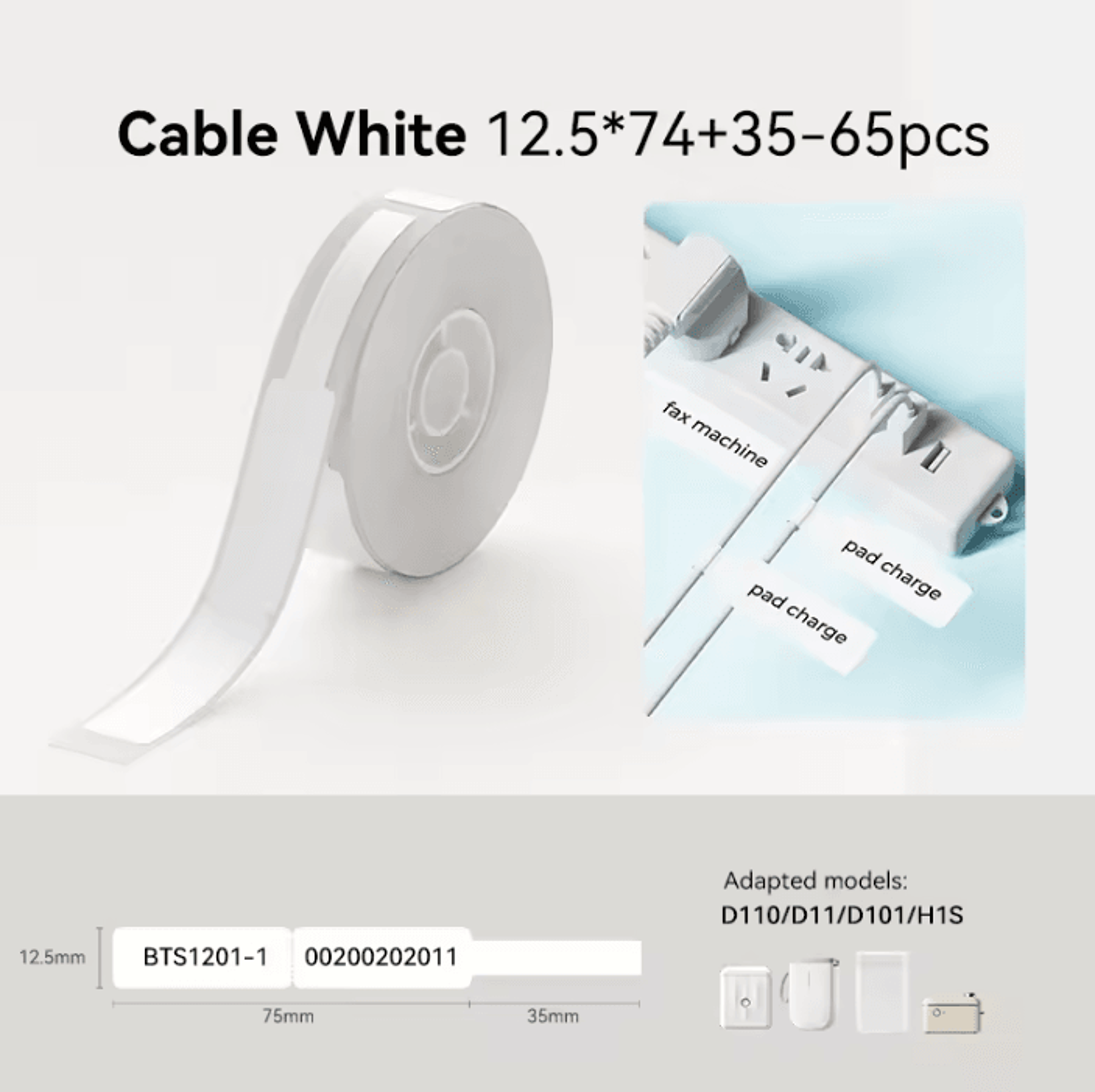 NIIMBOT Waterproof Cable Label Stickers SelfAdhesive Color Thermal Paper For D110 D101 D11 4