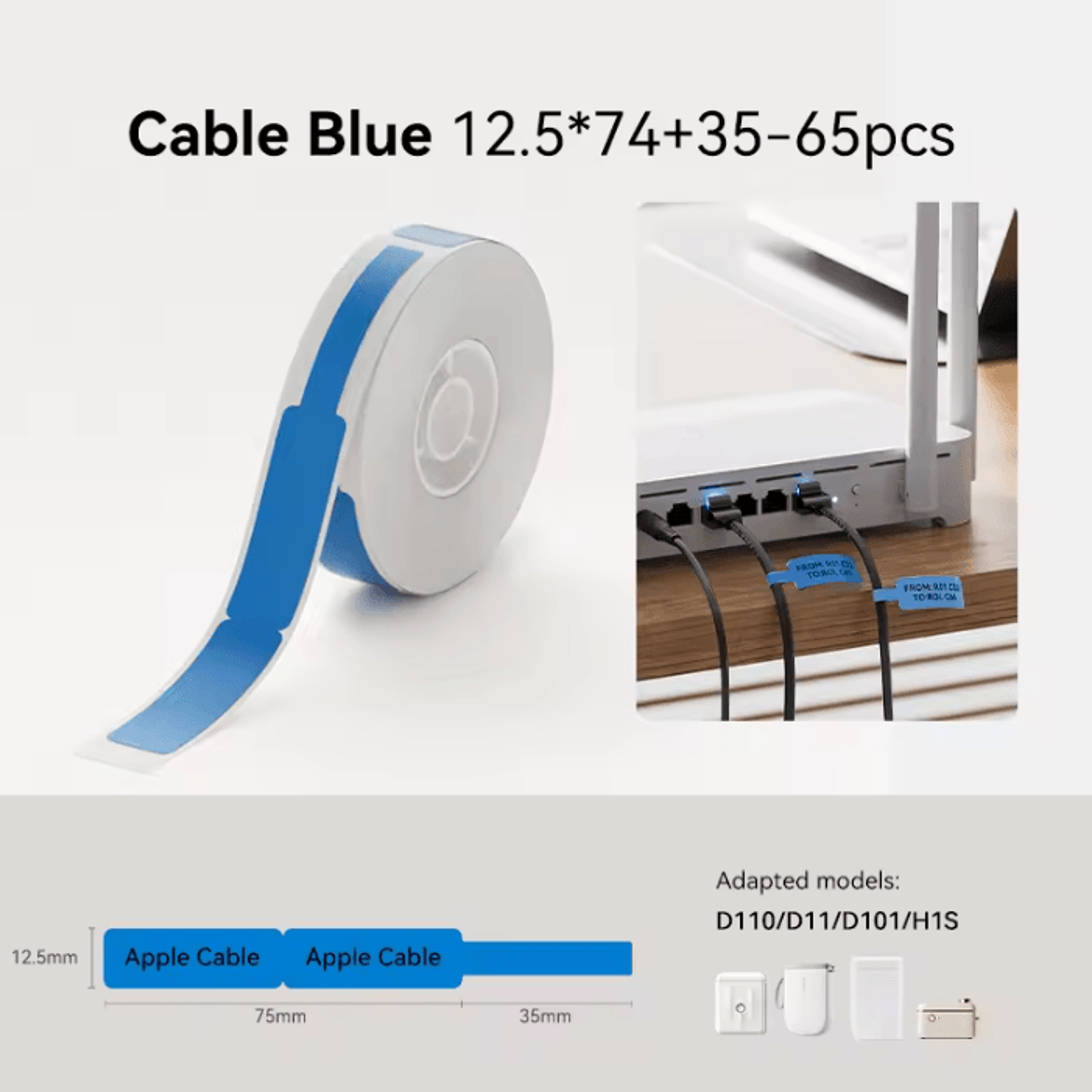 NIIMBOT Waterproof Cable Label Stickers SelfAdhesive Color Thermal Paper For D110 D101 D11 6