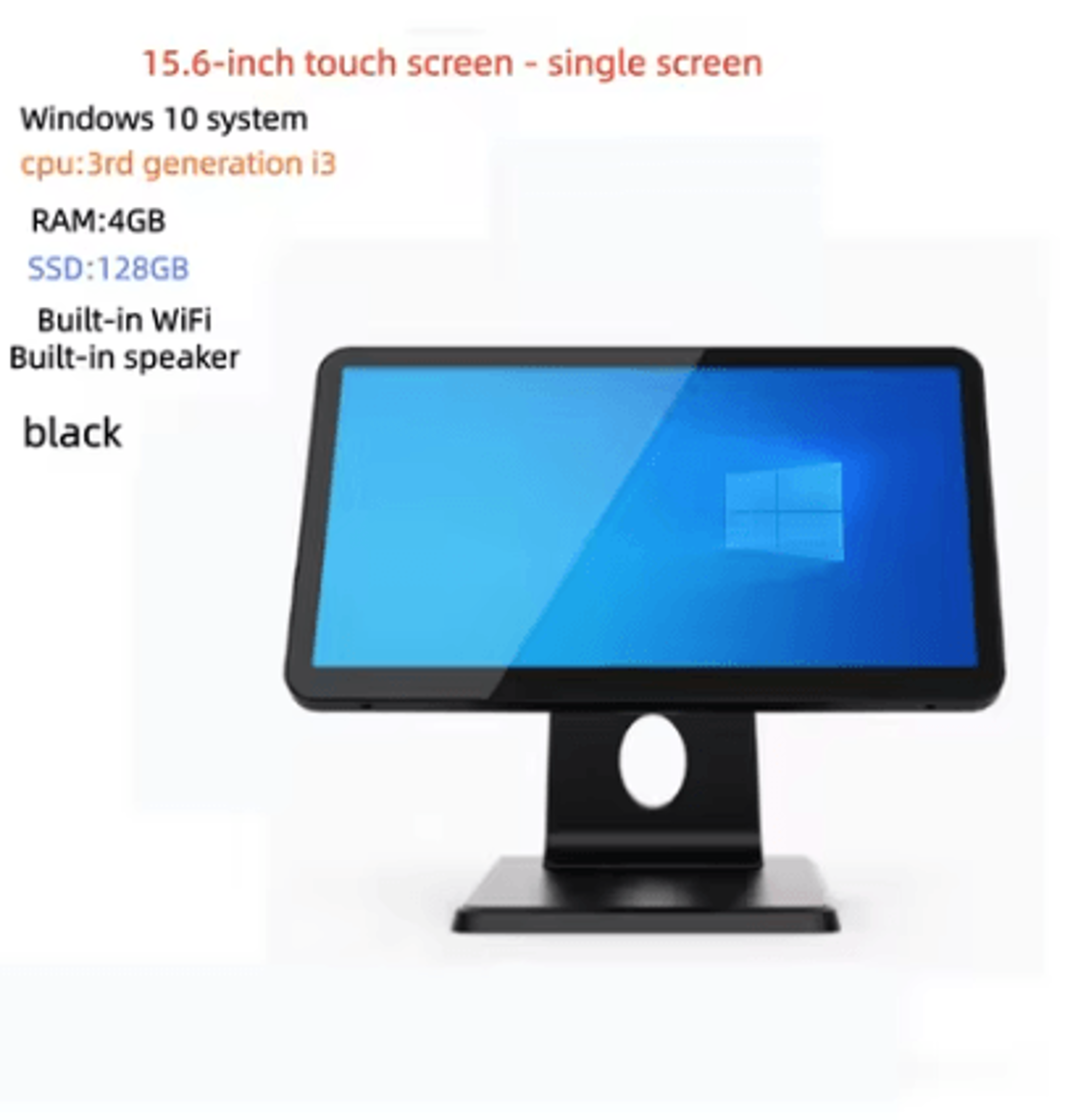 156Inch Windows 10 POS Cash Register Computer Intel Core I5 8GB RAM 256GB SSD 3
