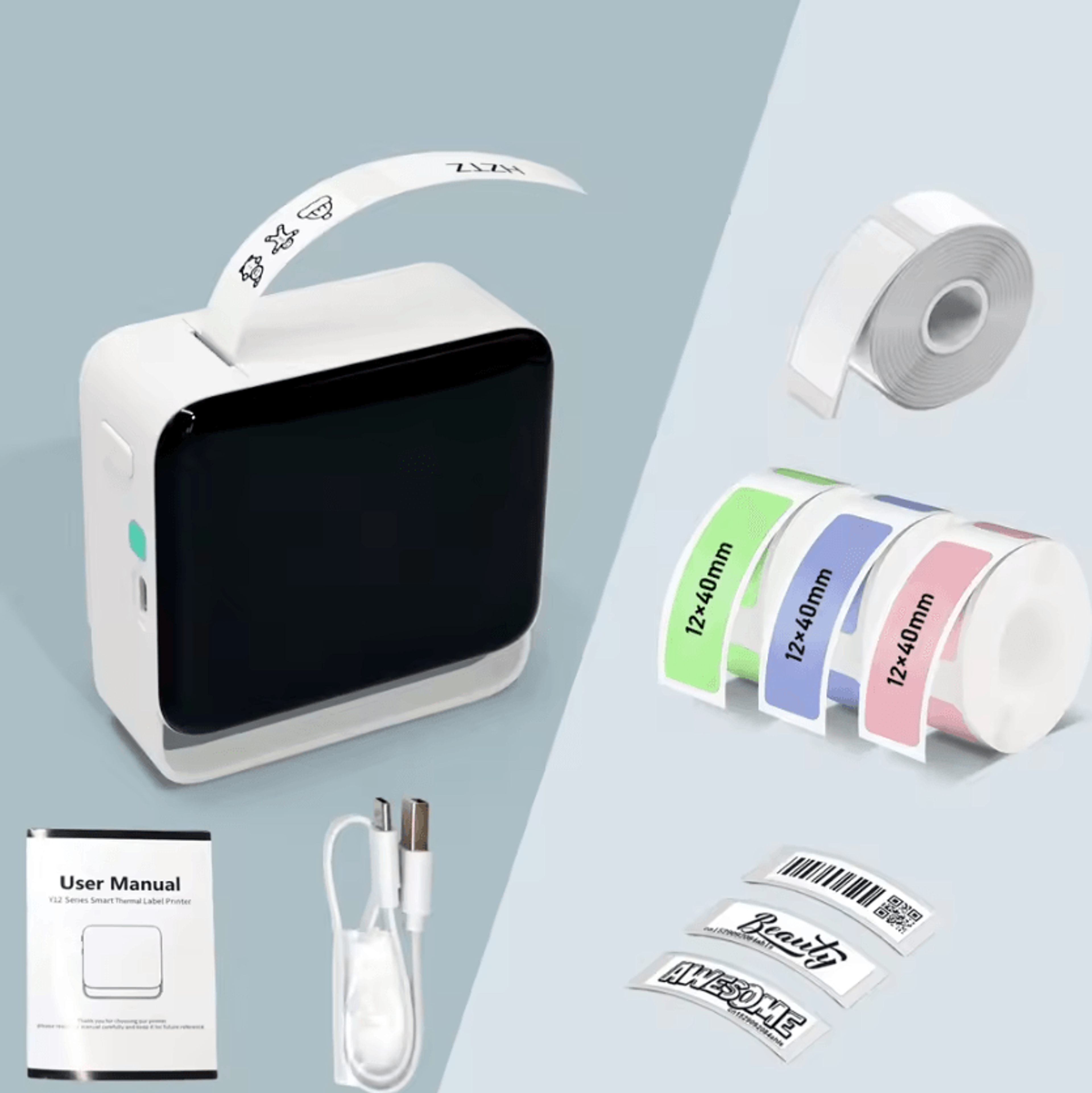 Mini Wireless Label Maker With Paper Roll Portable Sticker Printer For Home And Office Organization 4