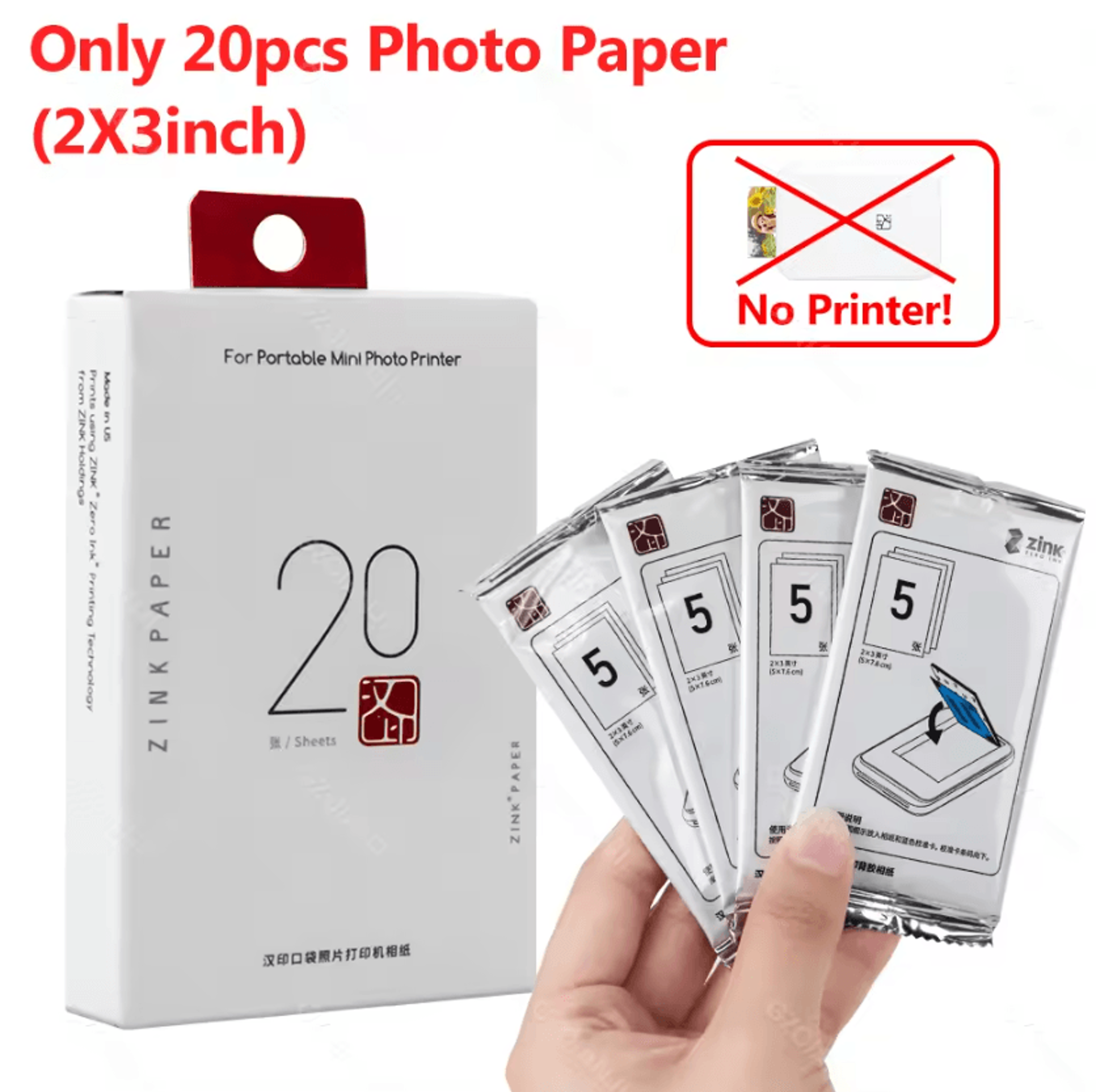 MT53 Mini Color Photo Printer Portable 2x3 Inch Wireless Pocket Printer With StickyBacked Photo Pap 6