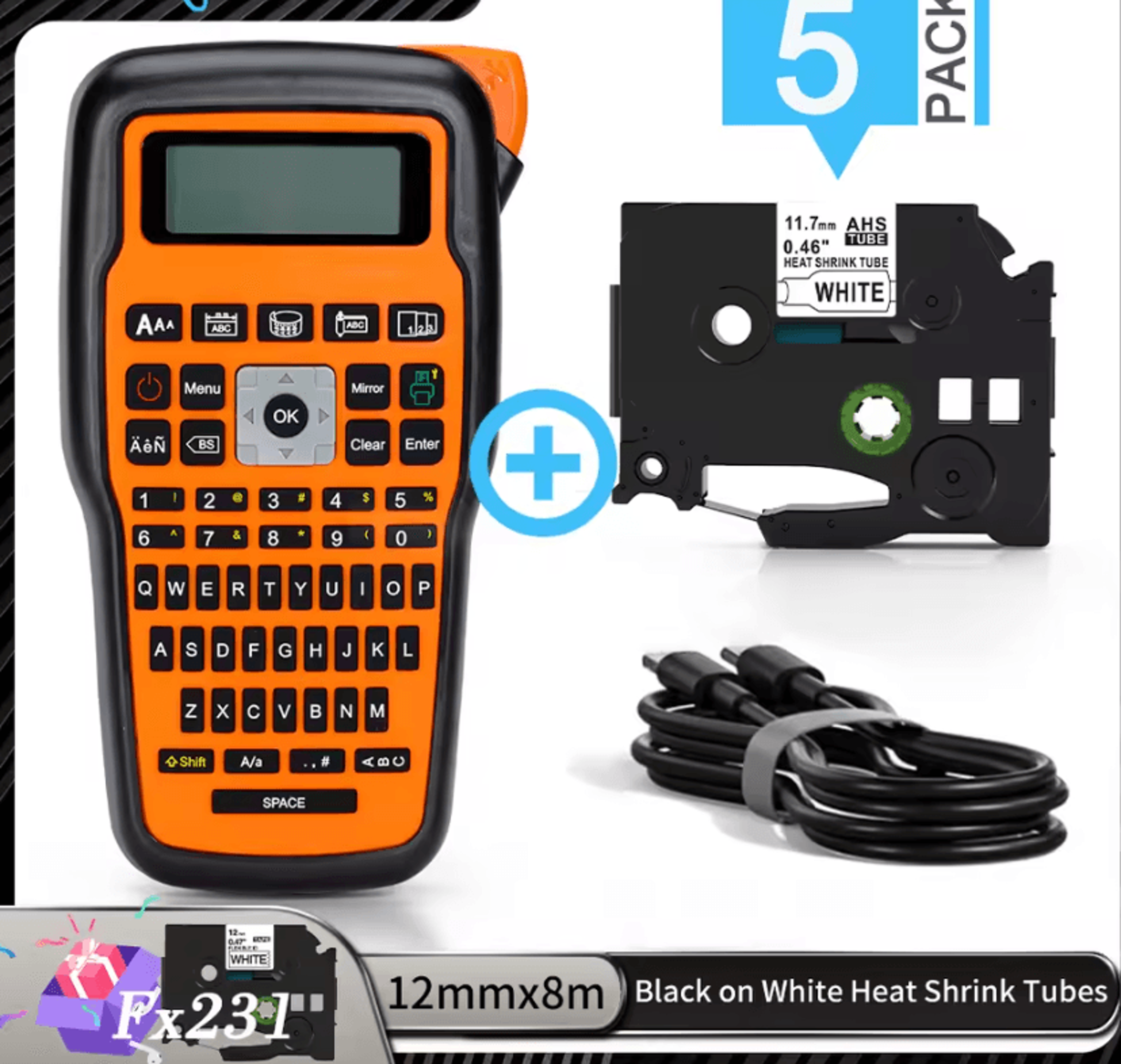E1000 Pro Portable Industrial Label Maker Handheld Printer Compatible With Brother TZe231 Tape 11