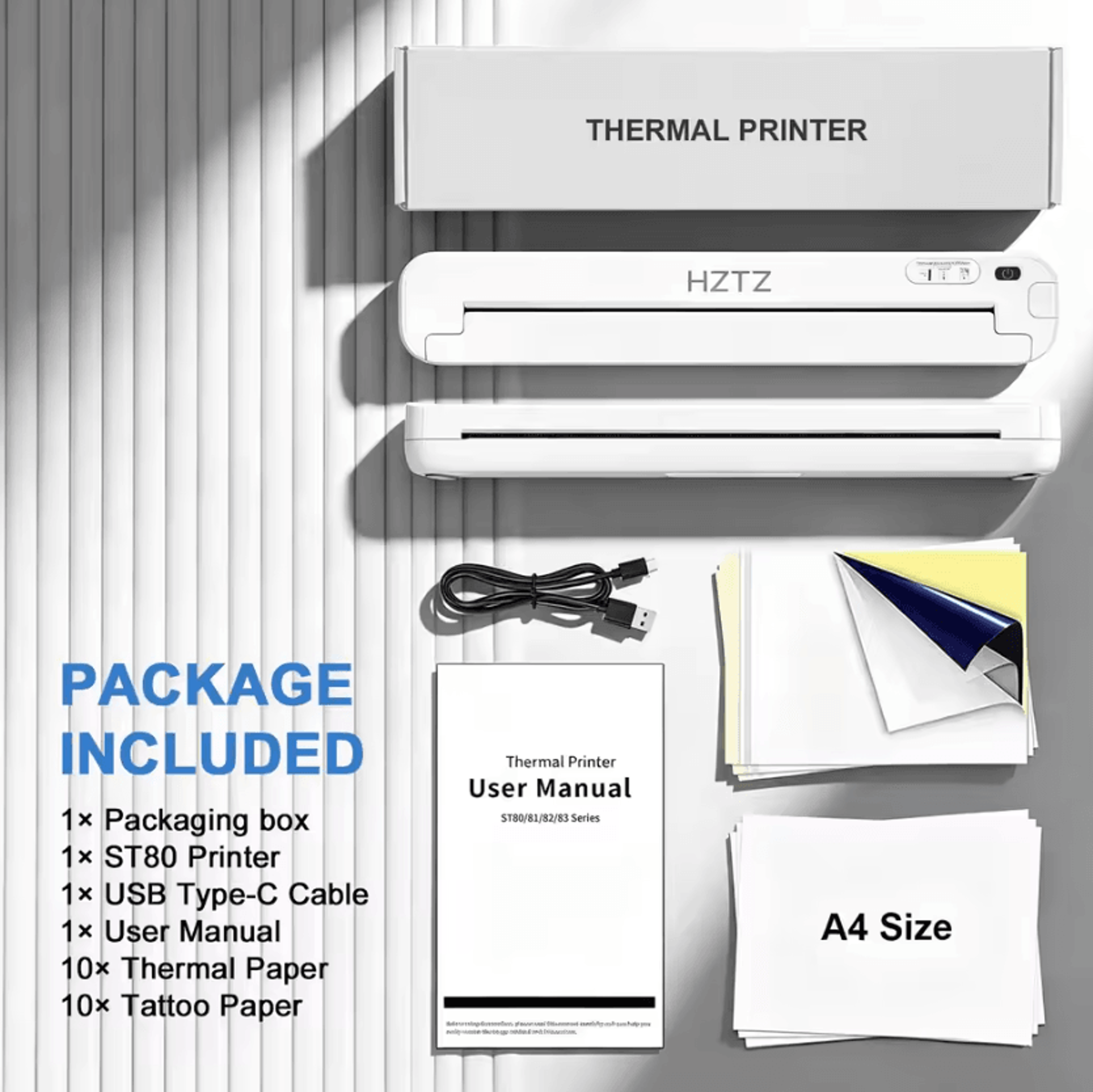 ST80 Wireless Tattoo Stencil Printer 203DPI A4 Thermal Transfer Machine For Phone And PC 5