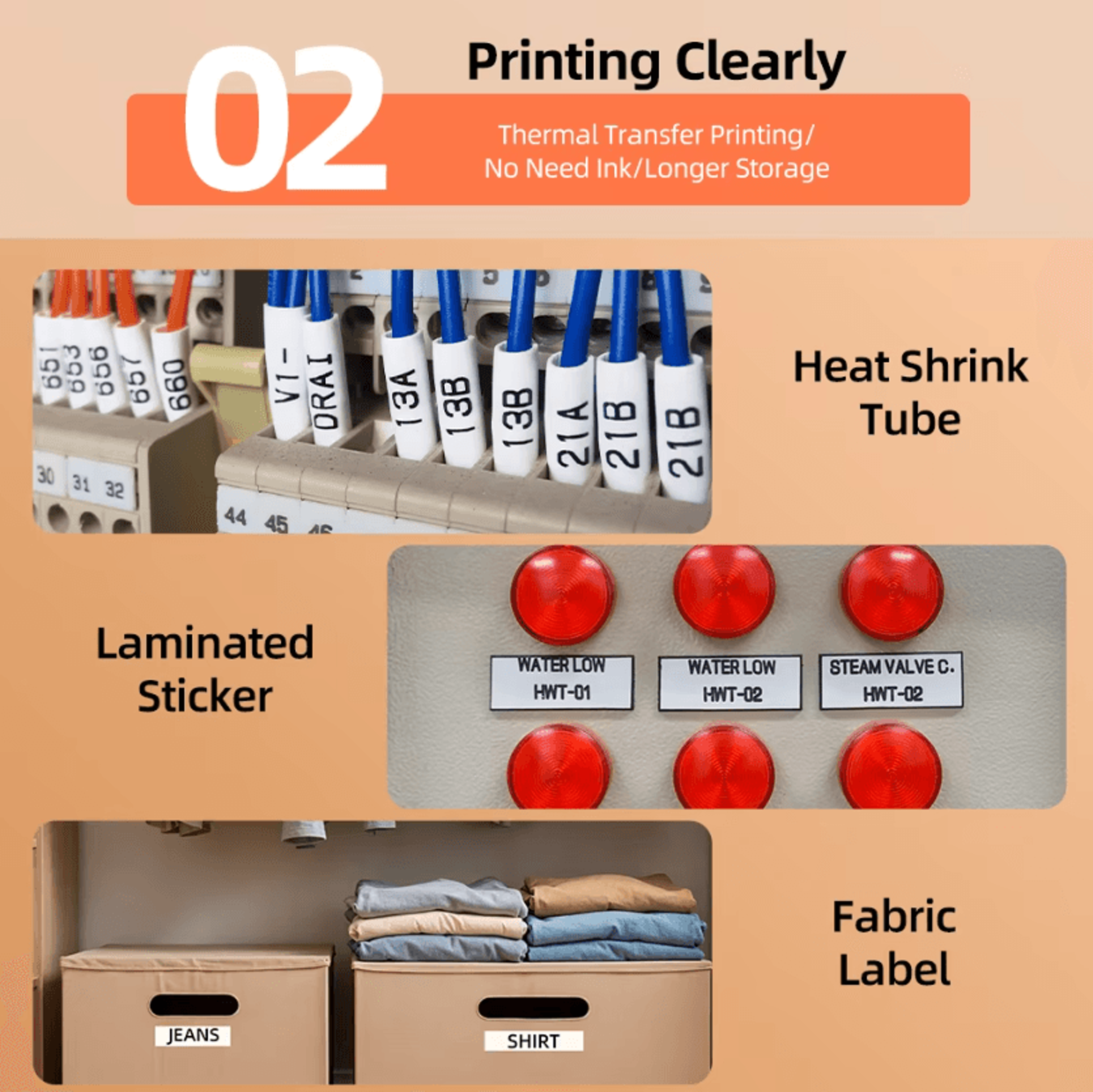 E1000PRO 203DPI Handheld Label Printer Portable Industrial Label Maker For TZe231 And HeatShrink Tu 2