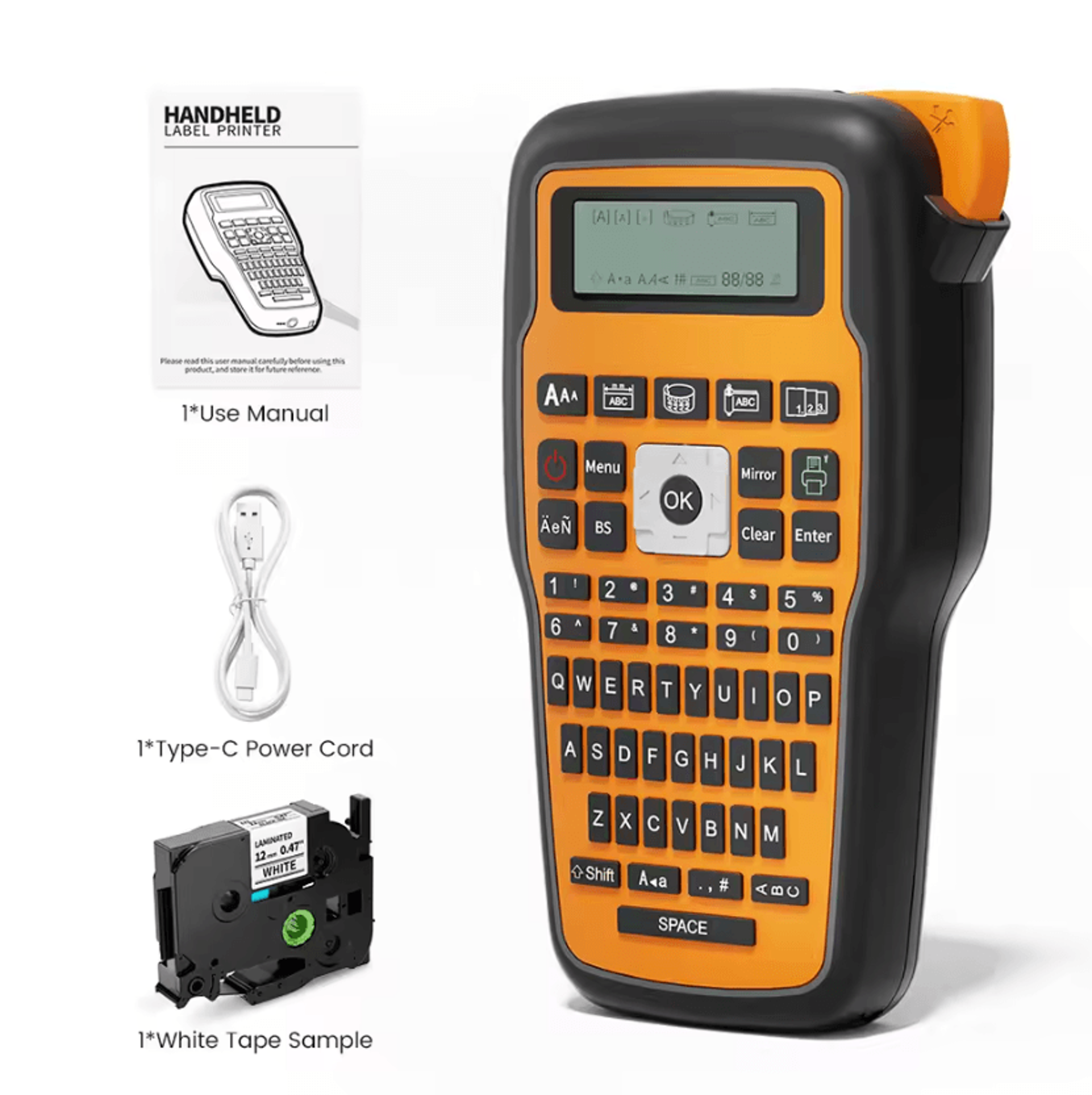 E1000PRO 203DPI Handheld Label Printer Portable Industrial Label Maker For TZe231 And HeatShrink Tu 12