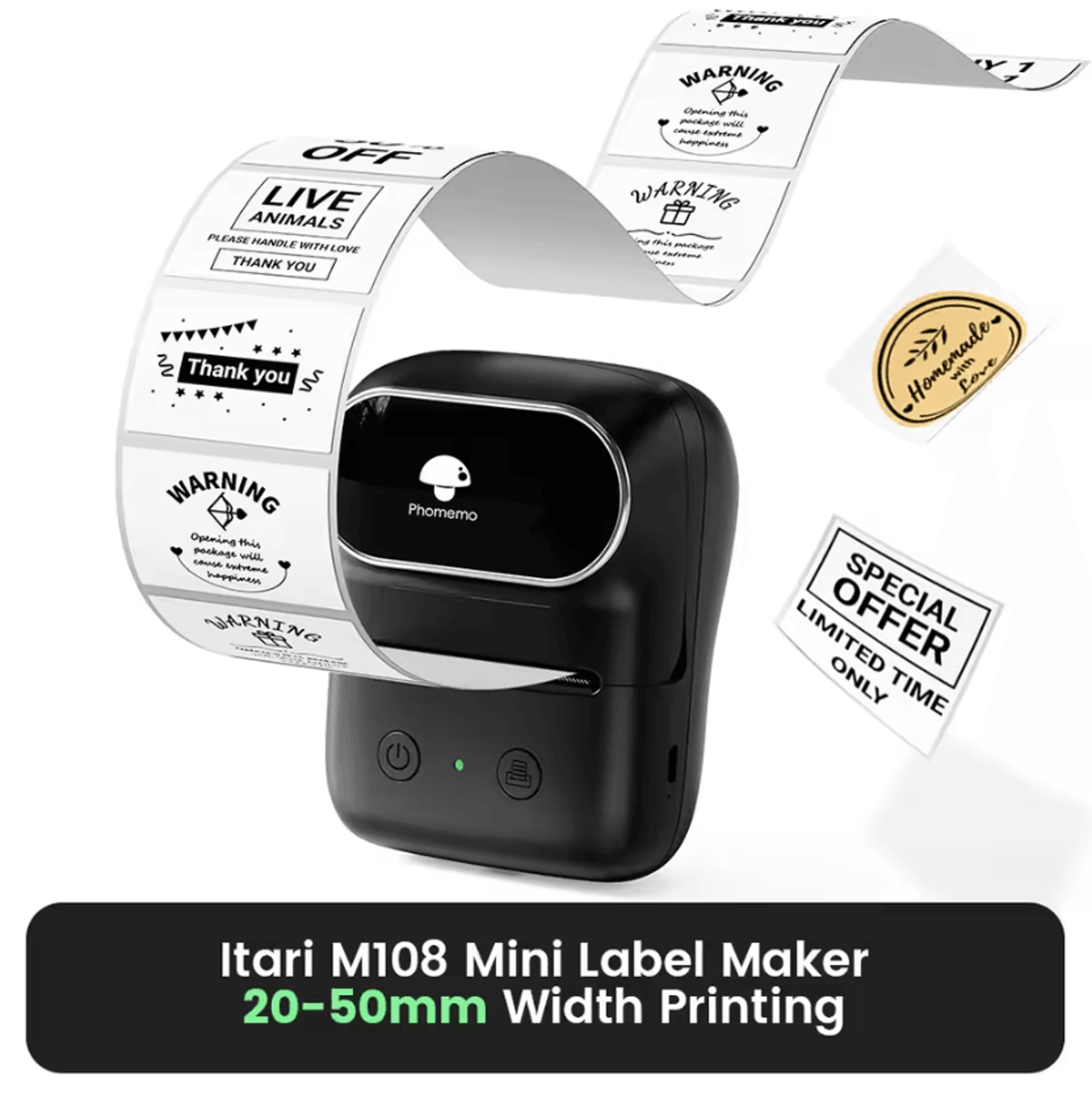 Phomemo M110 M220 M108 203DPI Thermal Label Printer Portable Price Tag Maker For Bakery And Small B 12