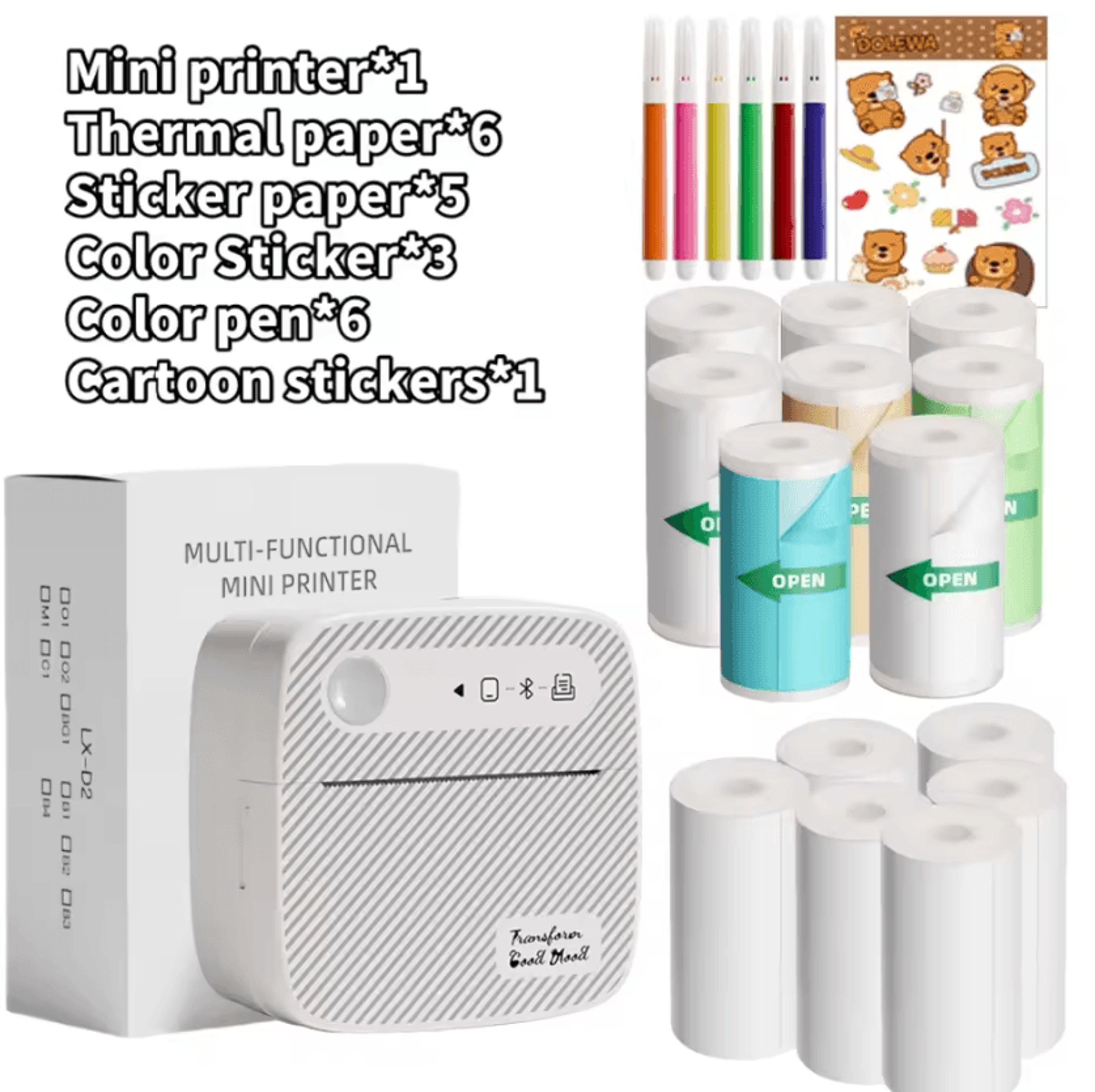 DOLEWA B3 Mini Bluetooth Label Printer Portable Inkless Sticker Maker For Home Office And School 7