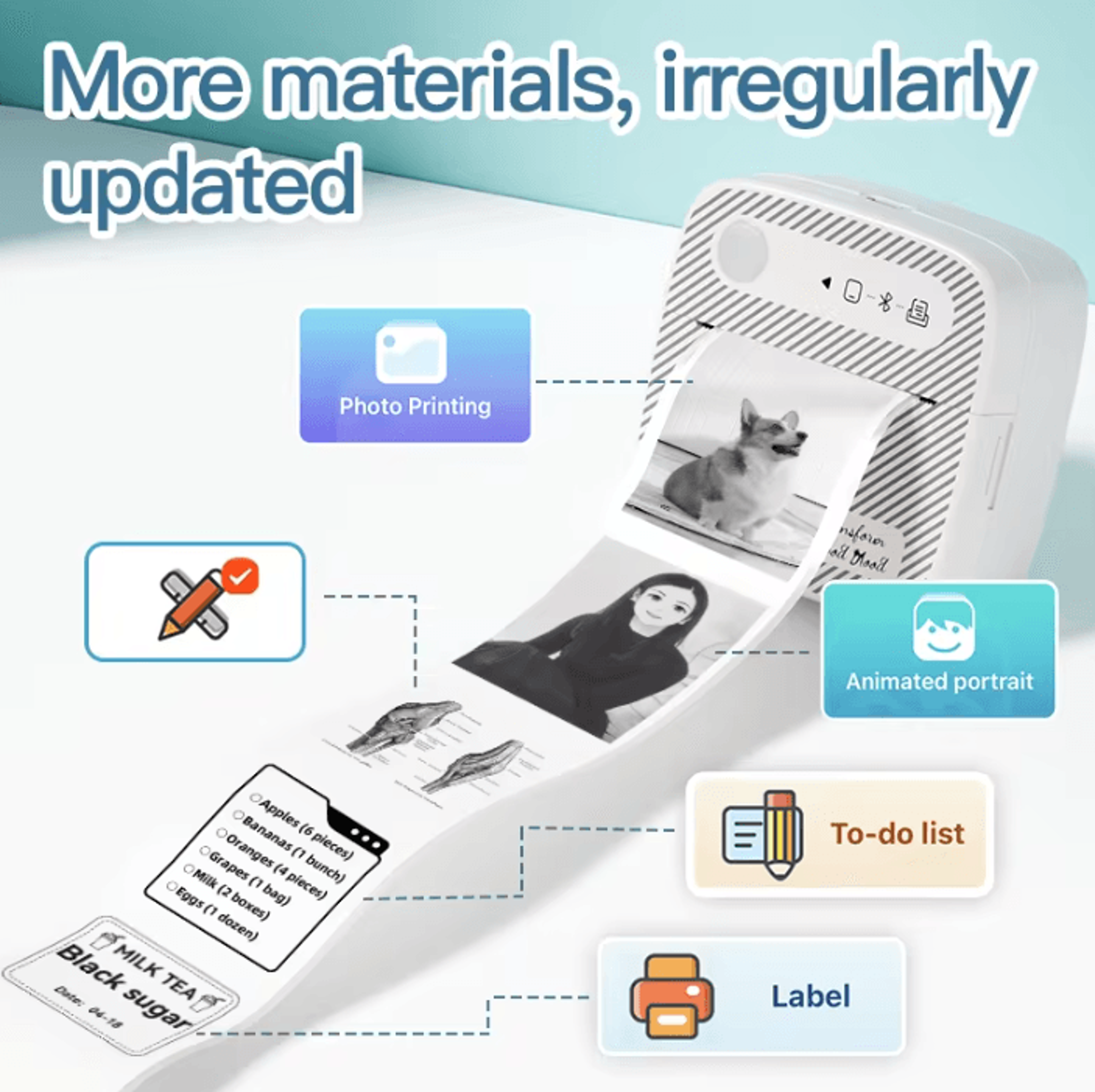 DOLEWA B3 Mini Bluetooth Label Printer Portable Inkless Sticker Maker For Home Office And School 4