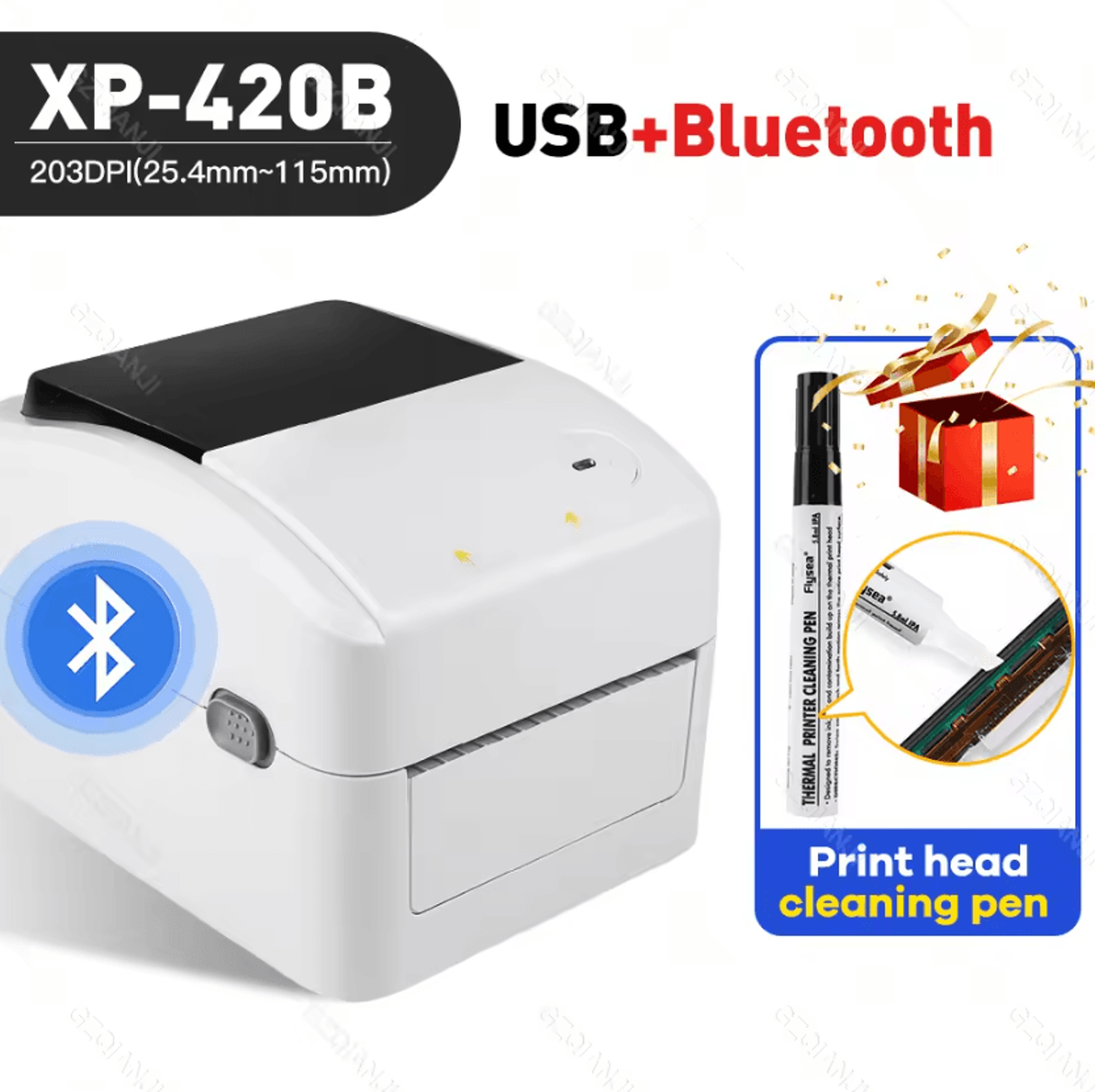 XPrinter XP420B 4Inch Thermal Shipping Label Printer USB WiFi Ethernet 110mm Barcode Label Maker 7