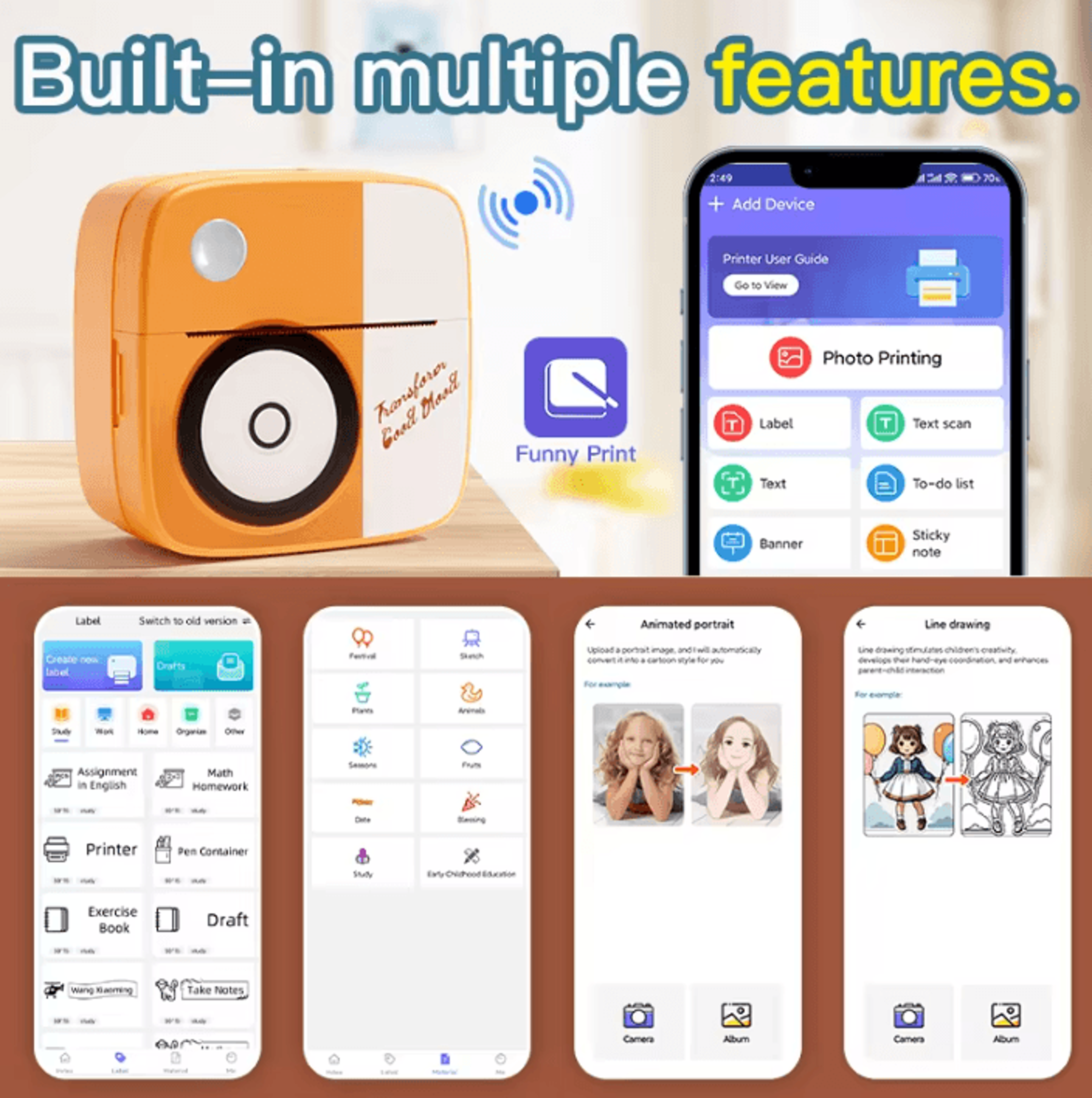 D2 Mini Thermal Photo Printer Portable Inkless Sticker And Label Maker For Creative Printing 2