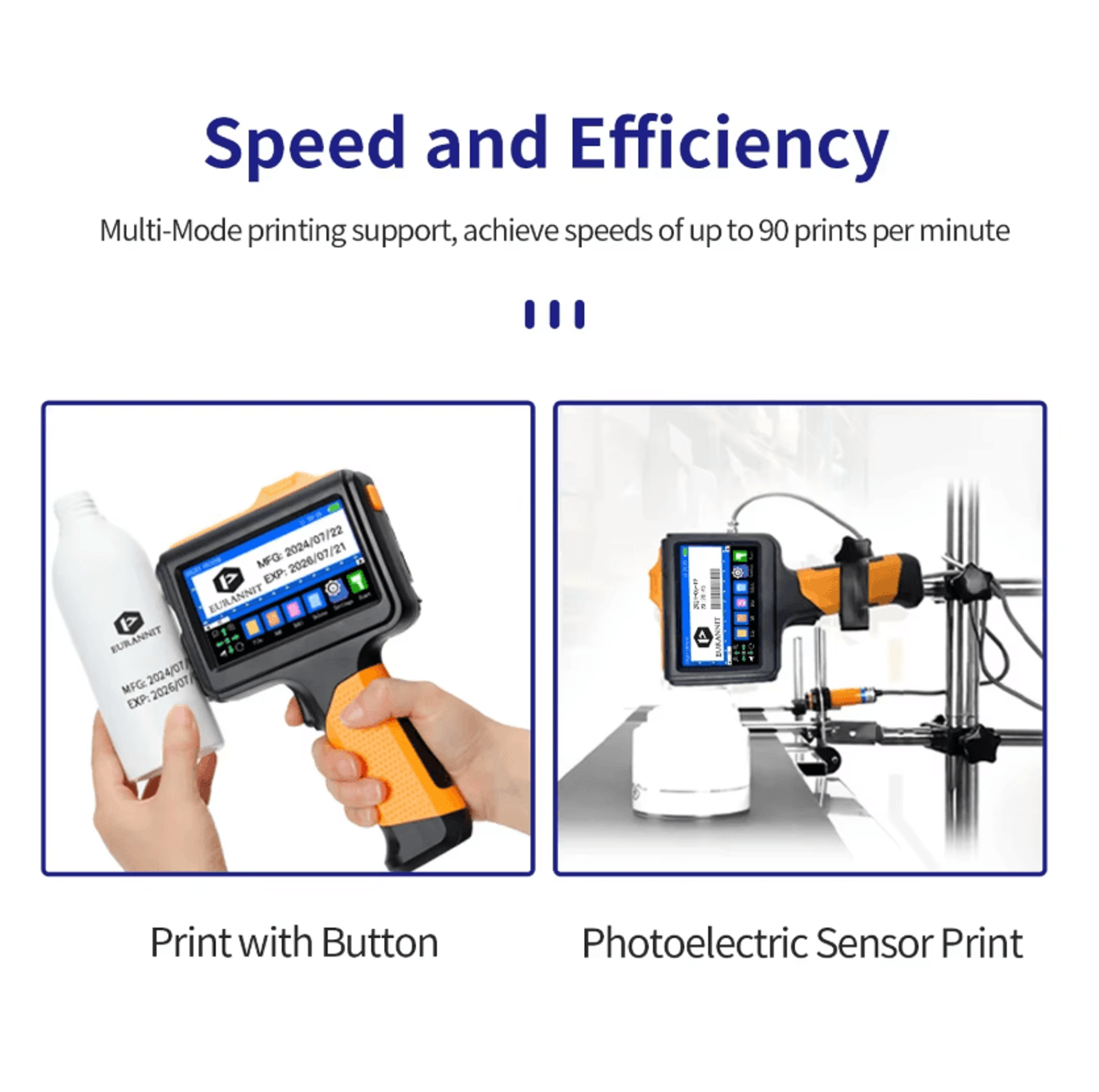 EURANNIT E19 127mm Handheld Inkjet Printer Portable QR Barcode And Expiry Date Coding Machine 1