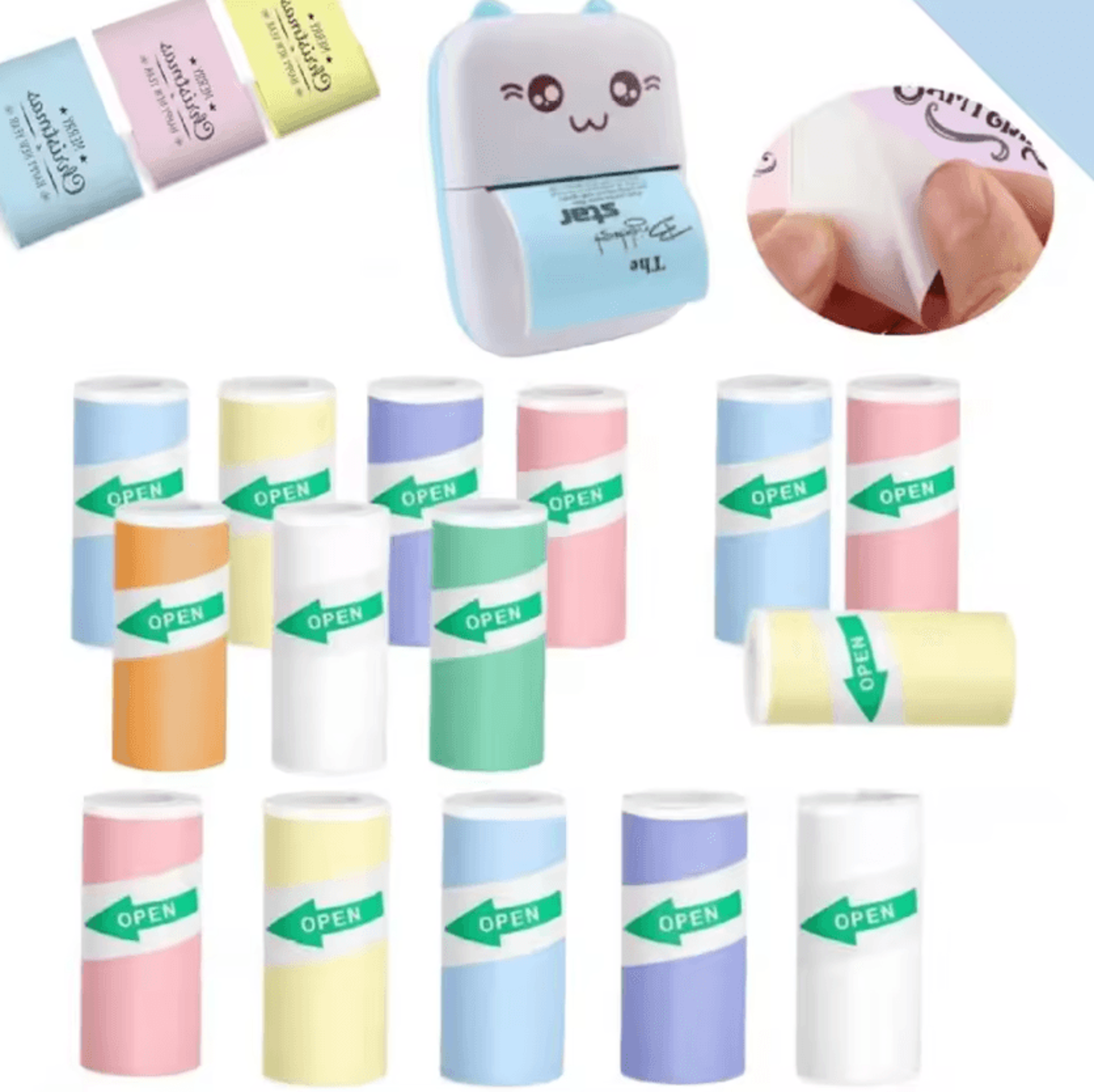 57x25mm SelfAdhesive Thermal Sticker Paper Roll For Mini Printers HD Inkless Photo And Label Printi 0