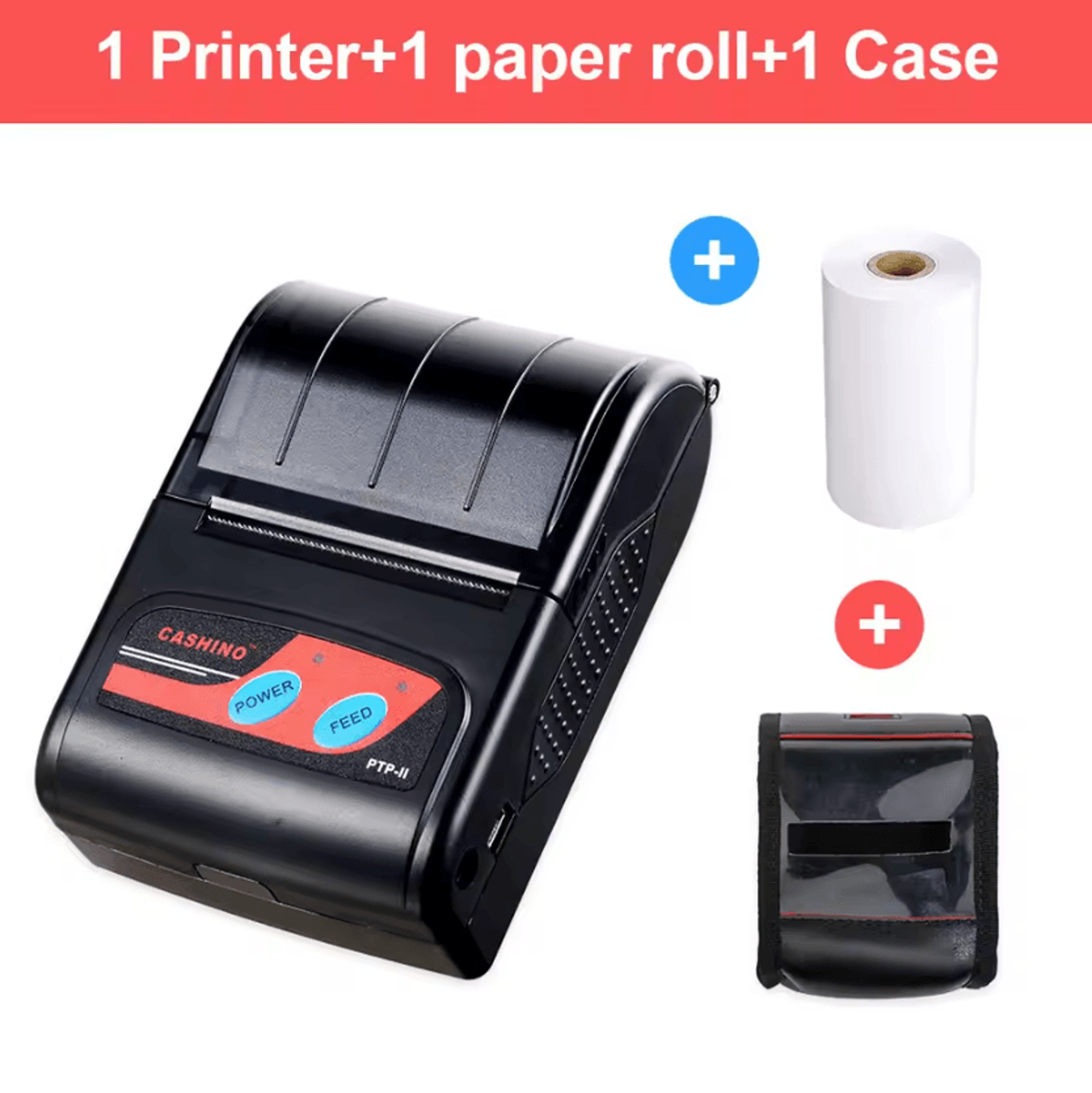 Cashino PTPII 58mm Portable Bluetooth Receipt Printer 2000mAh Rechargeable Mobile POS Printer 2