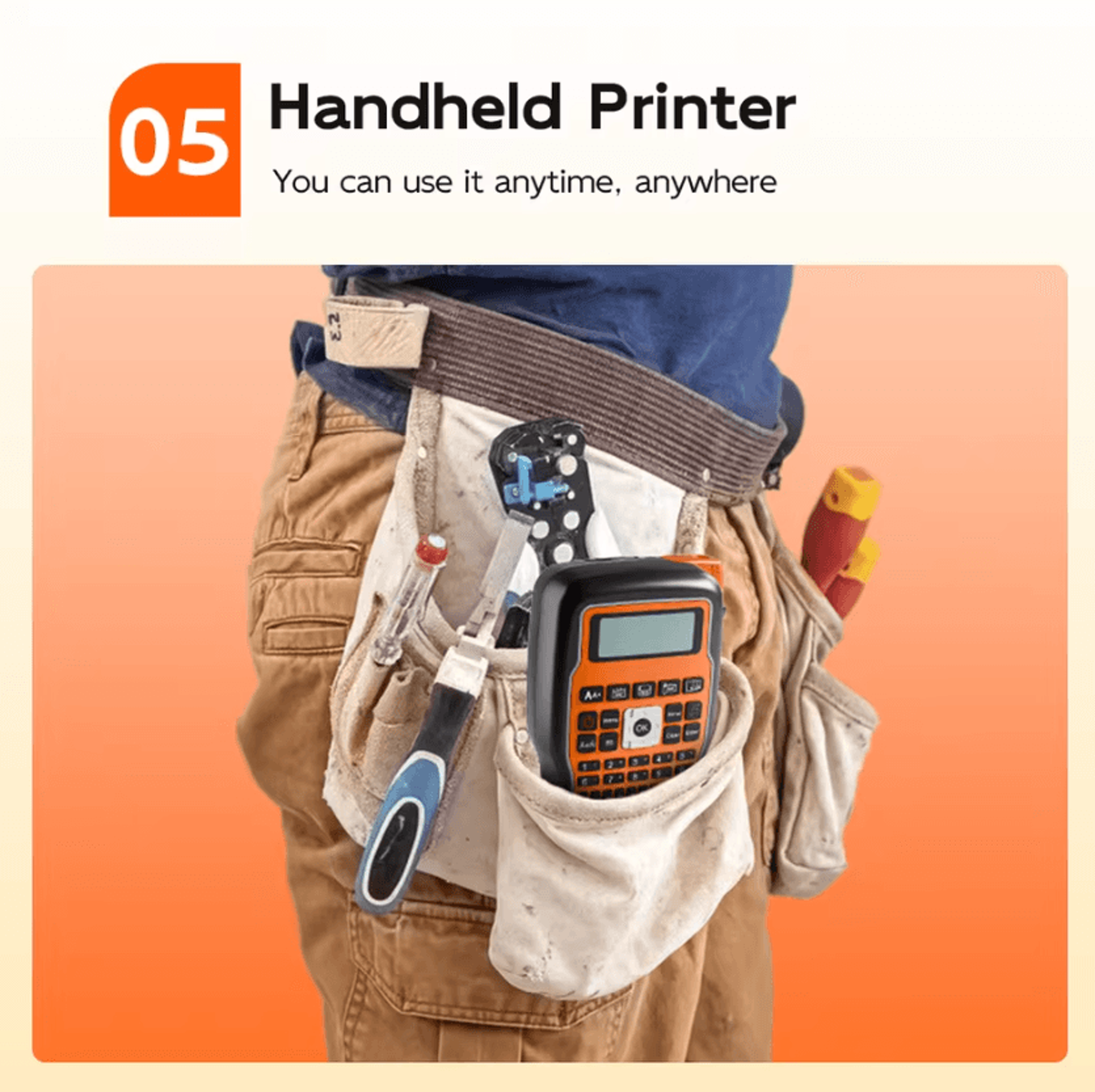 E1000PRO Handheld Label Printer 612mm Cable Wire Marker And Heat Shrink Tube Label Maker 5