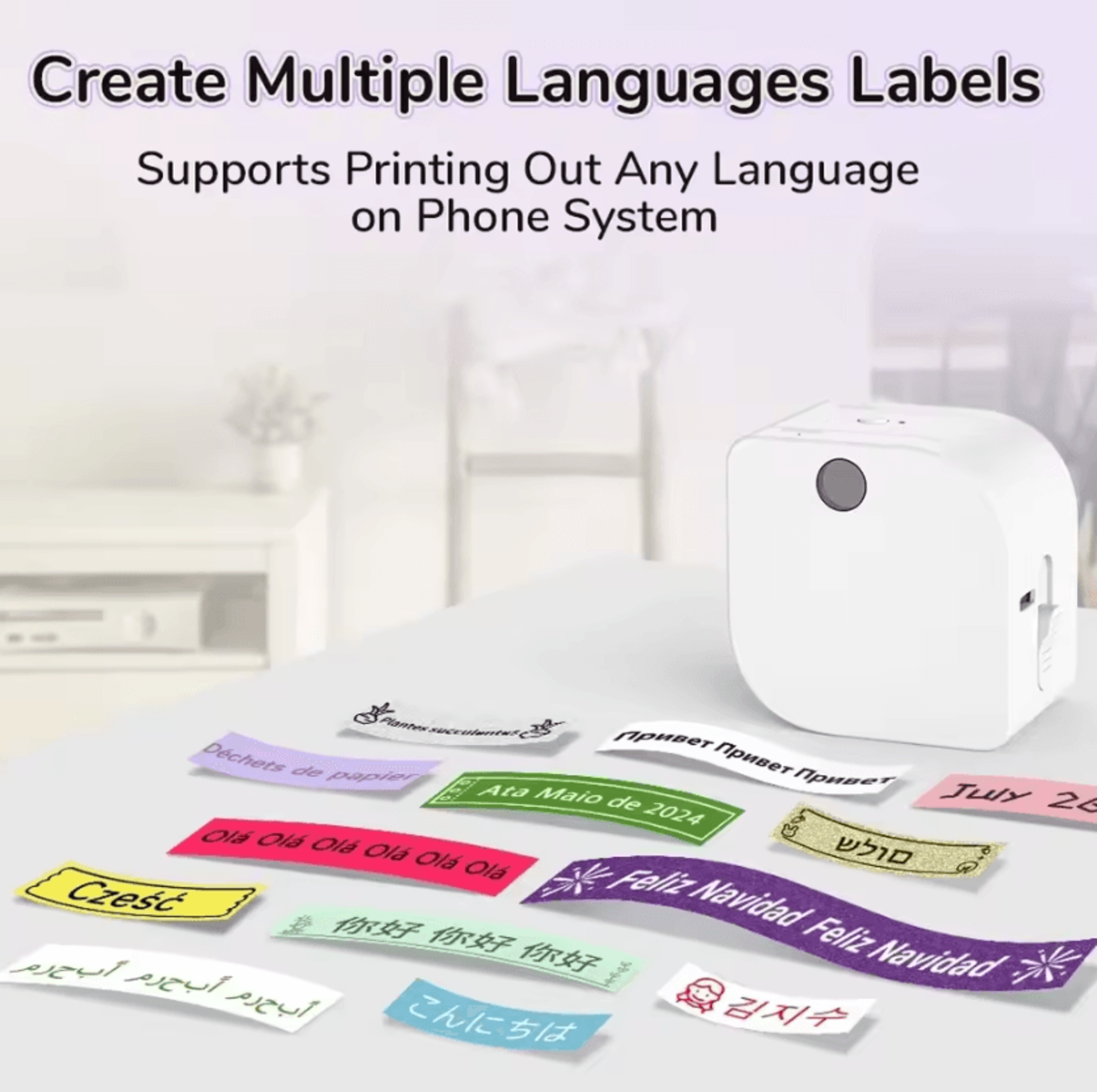 Phomemo P12 PRO Rechargeable Bluetooth Label Printer 12mm Portable Inkless Label Maker For Home And 3