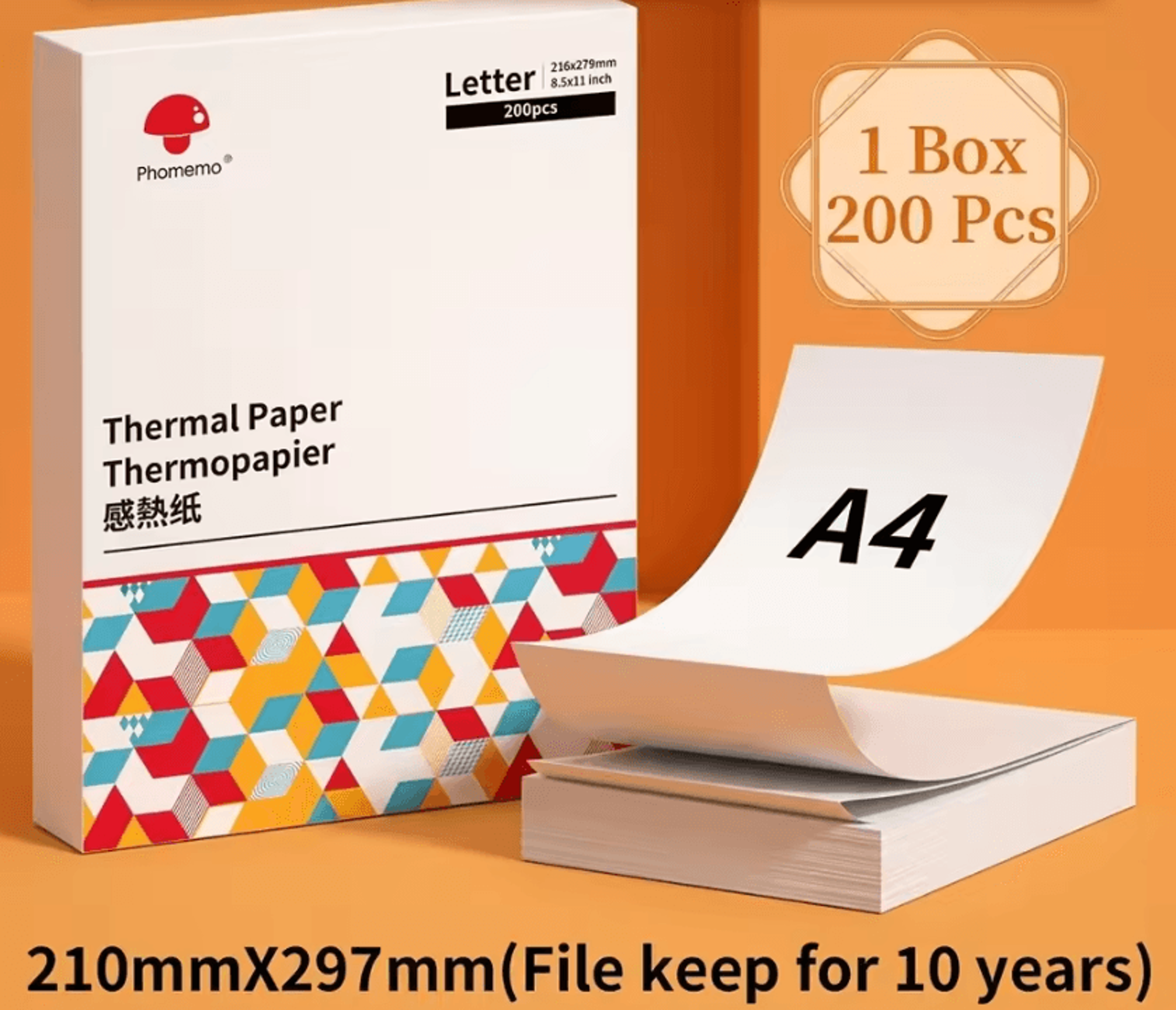 Phomemo A4 Thermal Printing Paper QuickDry Continuous Paper Rolls For M832 M833 M834 M835 Printers 0