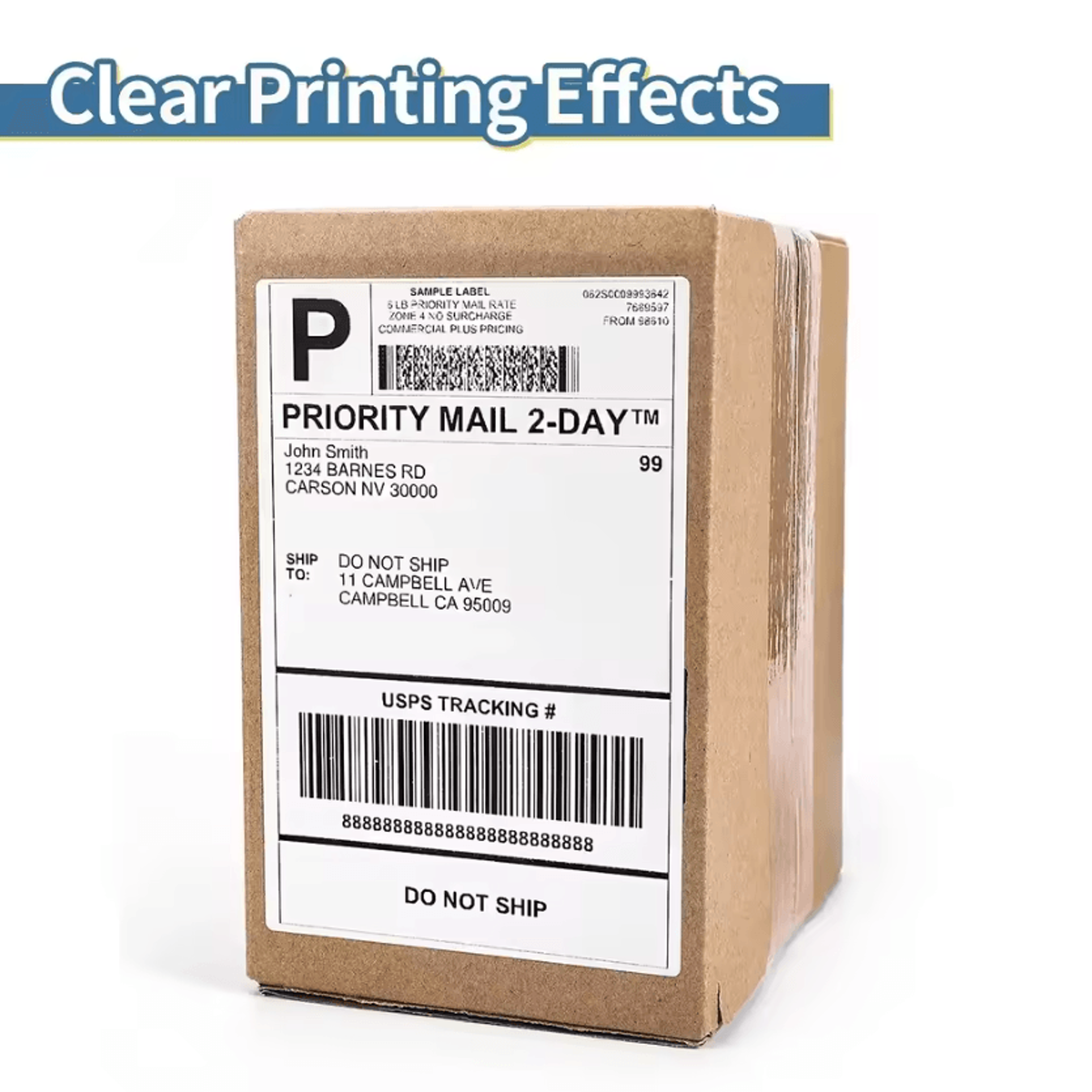 500Pcs 4x6 FanFold Thermal Shipping Labels Adhesive Printer Paper For Phomemo 241BT 246S D520BT 3