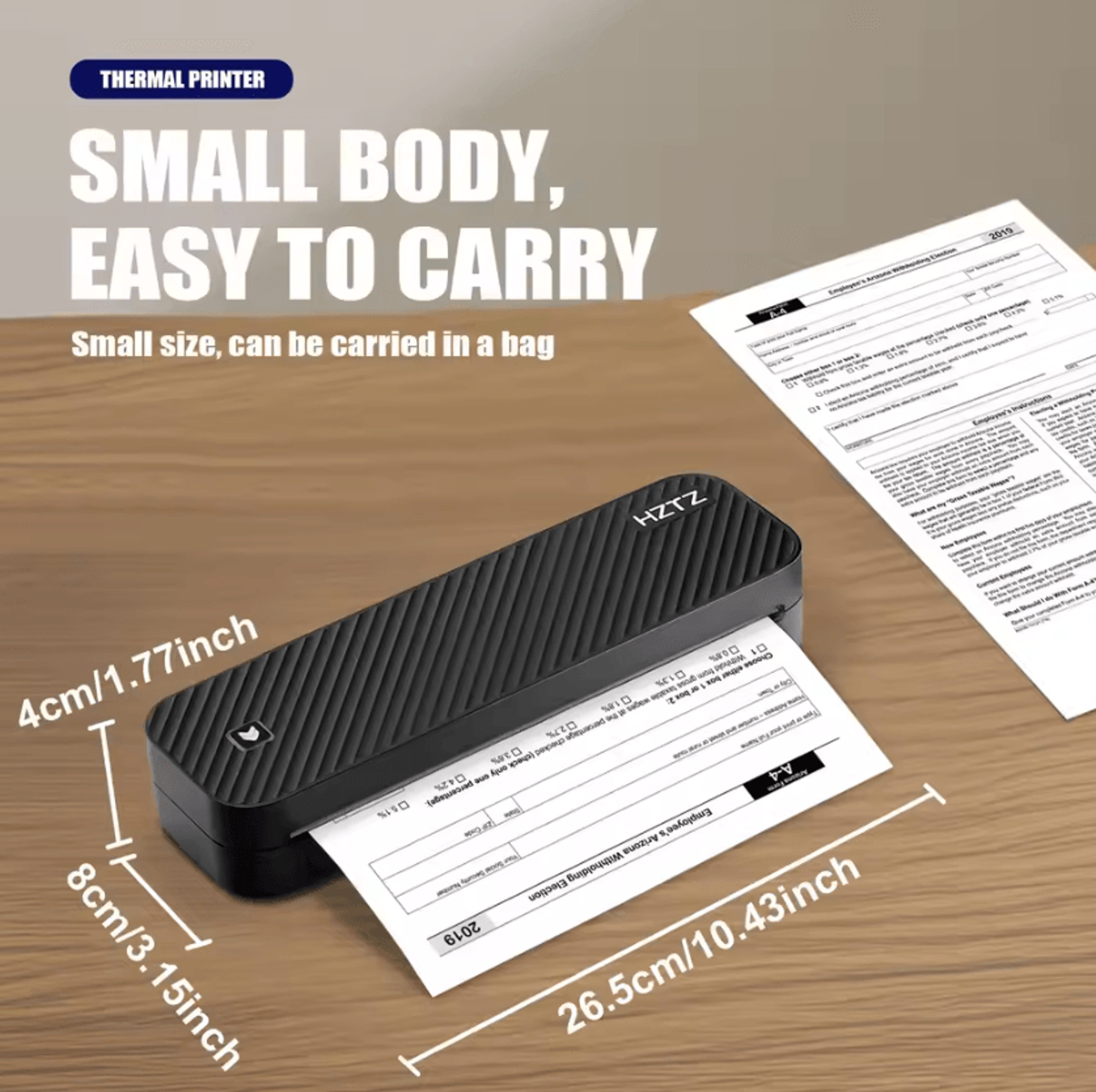 Portable A4 Bluetooth Thermal Printer Inkless Wireless Document Printer For Home Office And School 1