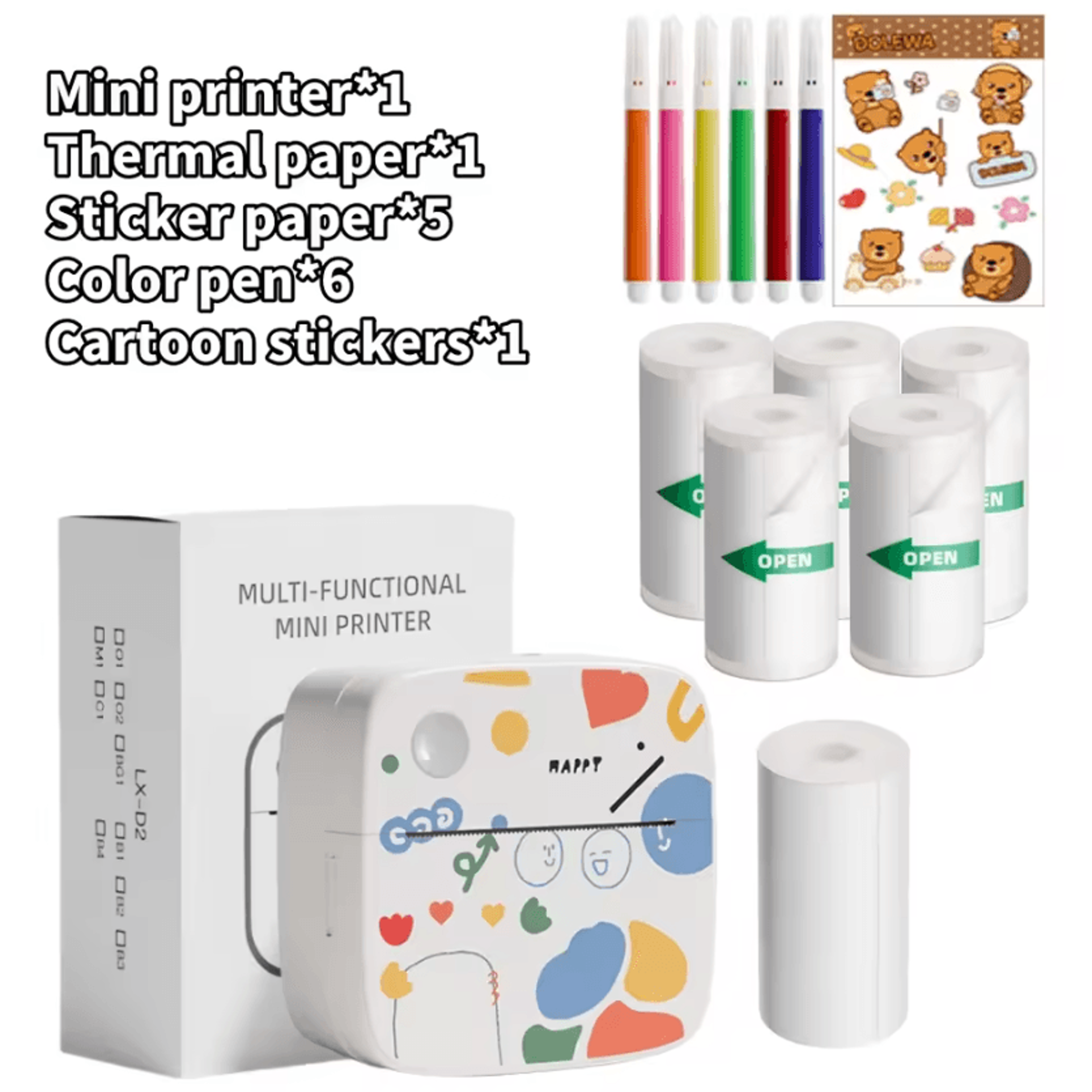 DOLEWA D2 Doodle Mini Wireless Thermal Printer Portable Inkless Photo And DIY Sticker Maker 5
