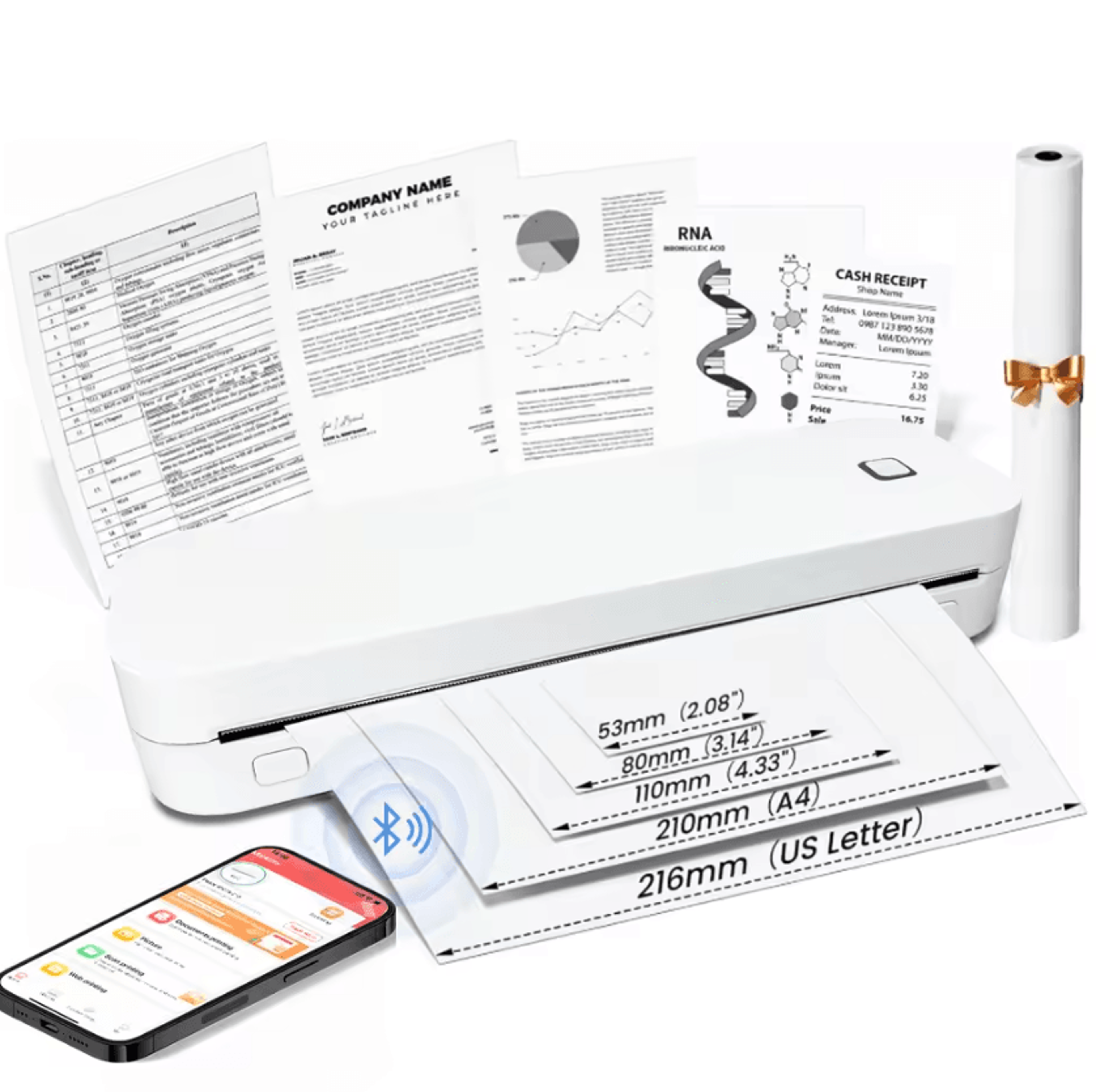 Marklife Portable A4 Bluetooth Thermal Printer Inkless Document And Tattoo Stencil Maker 0