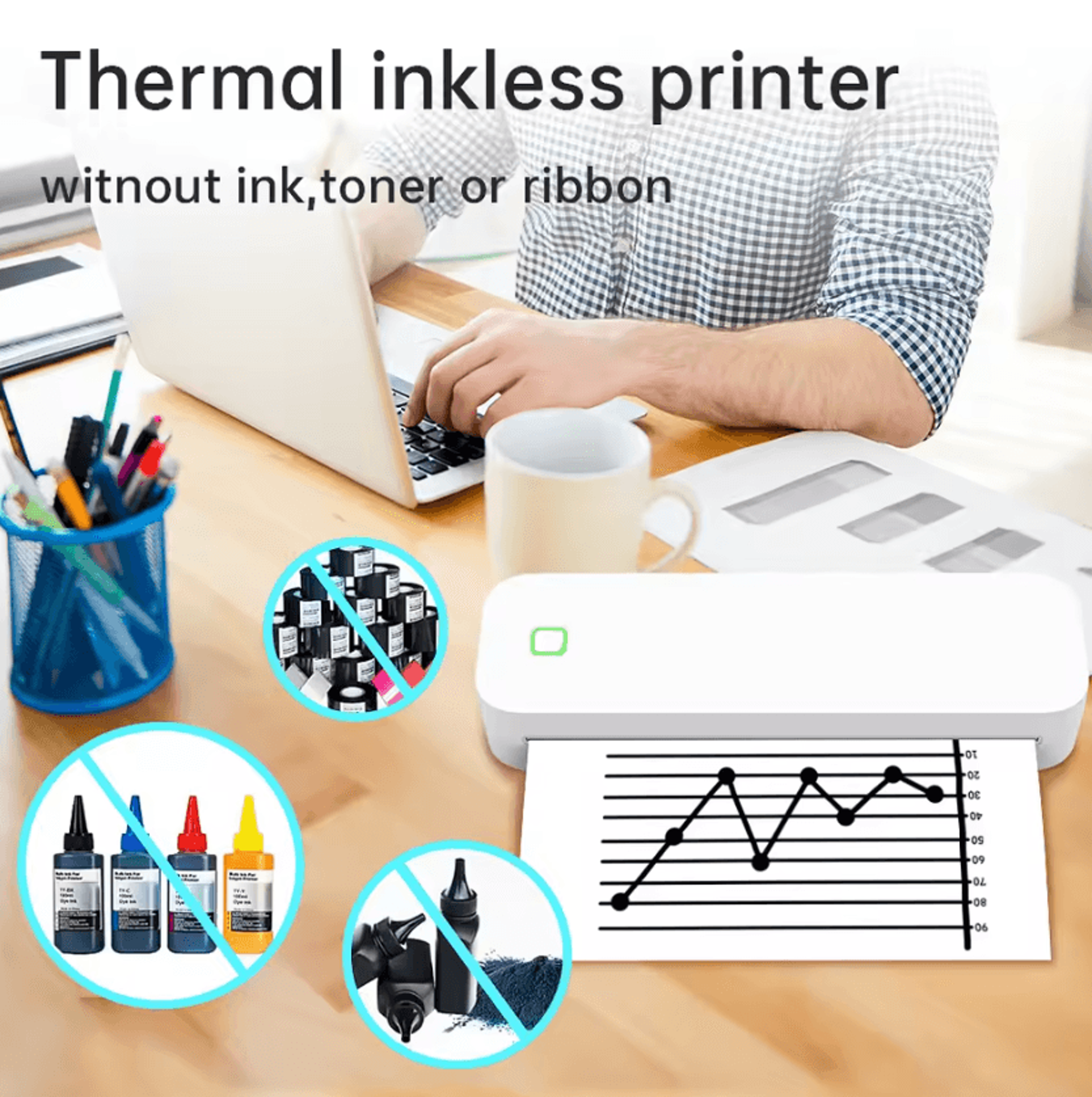 Marklife Portable A4 Bluetooth Thermal Printer Inkless Document And Tattoo Stencil Maker 1