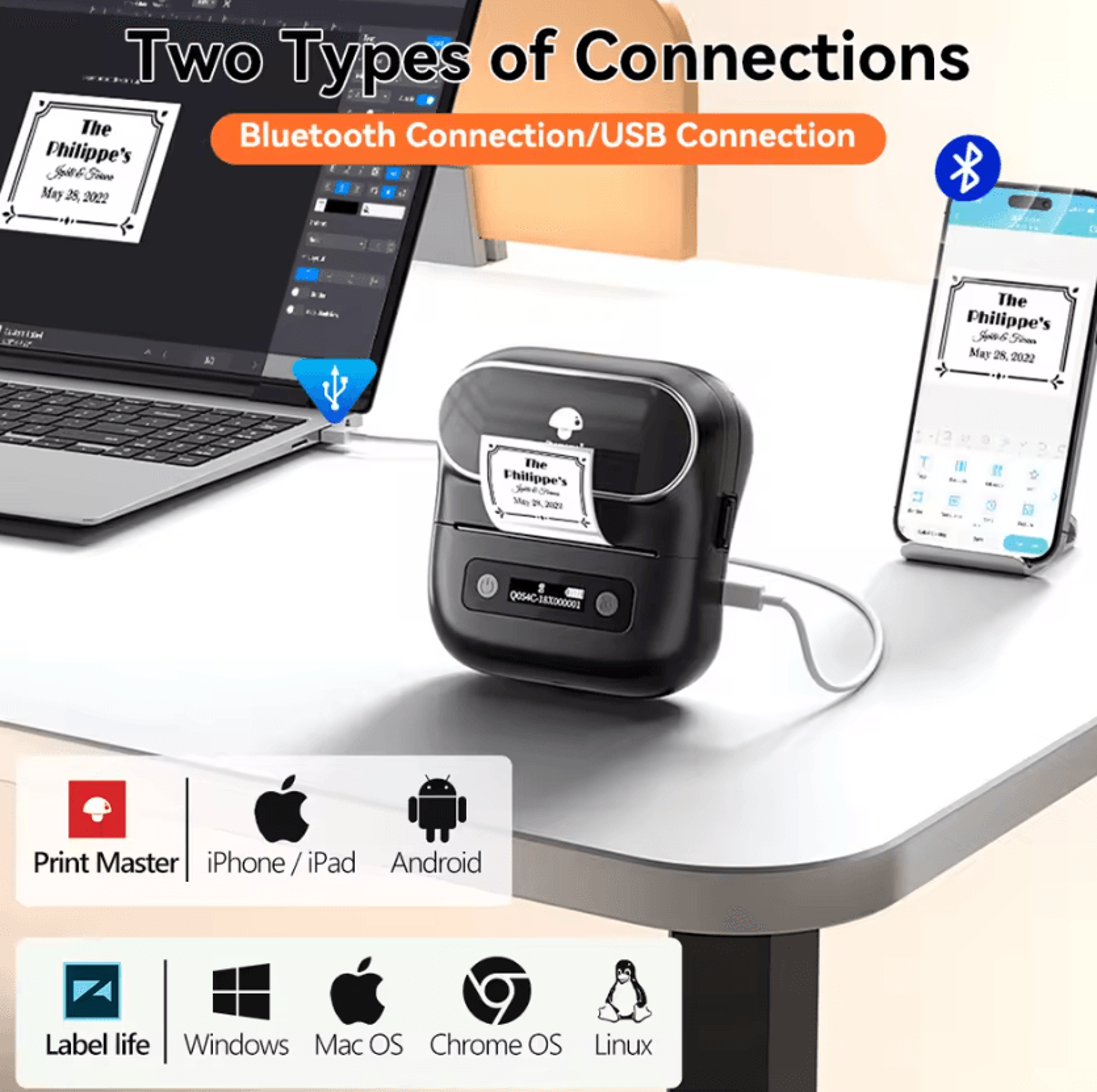 Phomemo M220 Portable Bluetooth Thermal Label Printer 75mm Barcode And Price Tag Sticker Maker 1