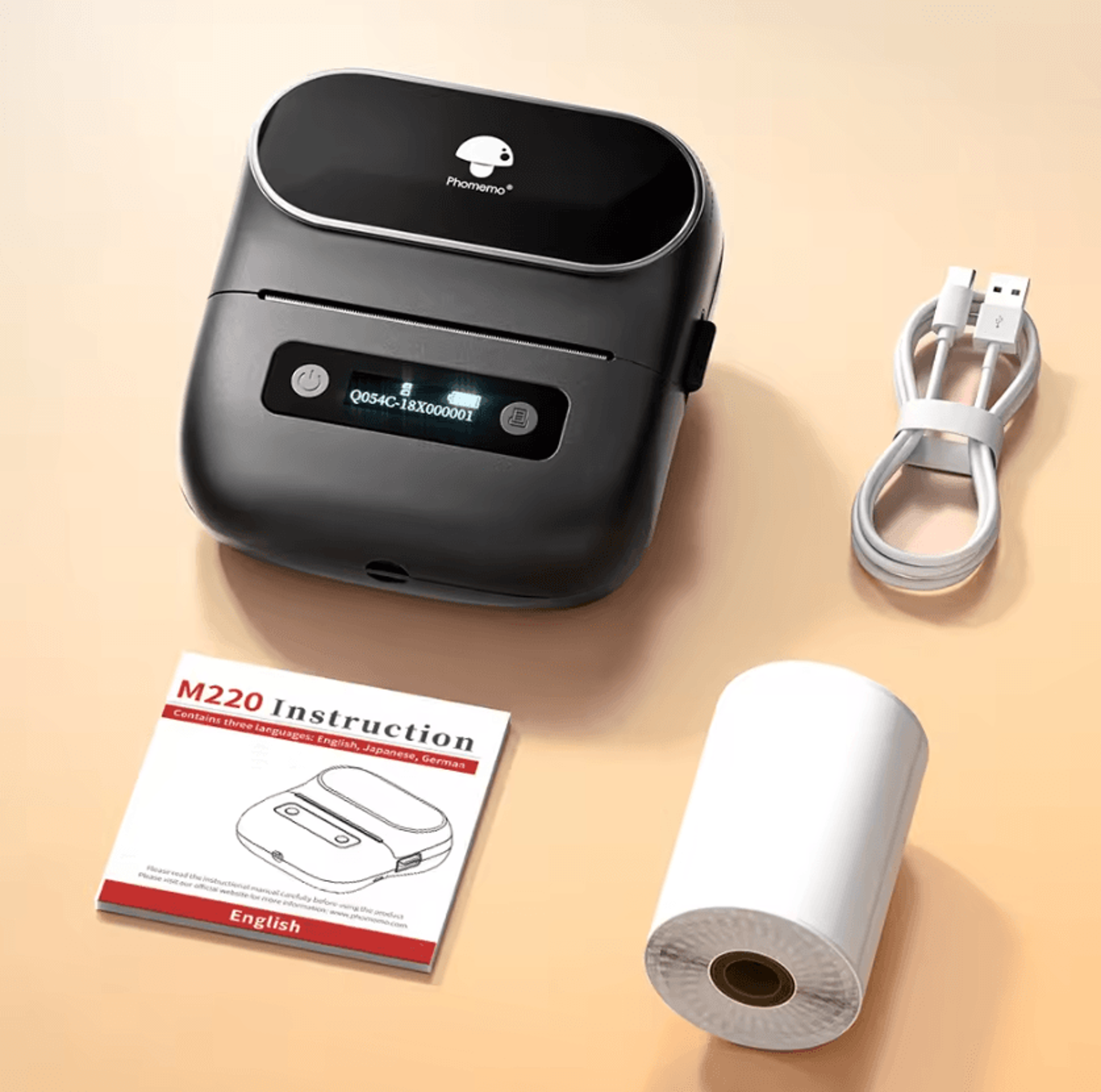 Phomemo M220 Portable Bluetooth Thermal Label Printer 75mm Barcode And Price Tag Sticker Maker 0