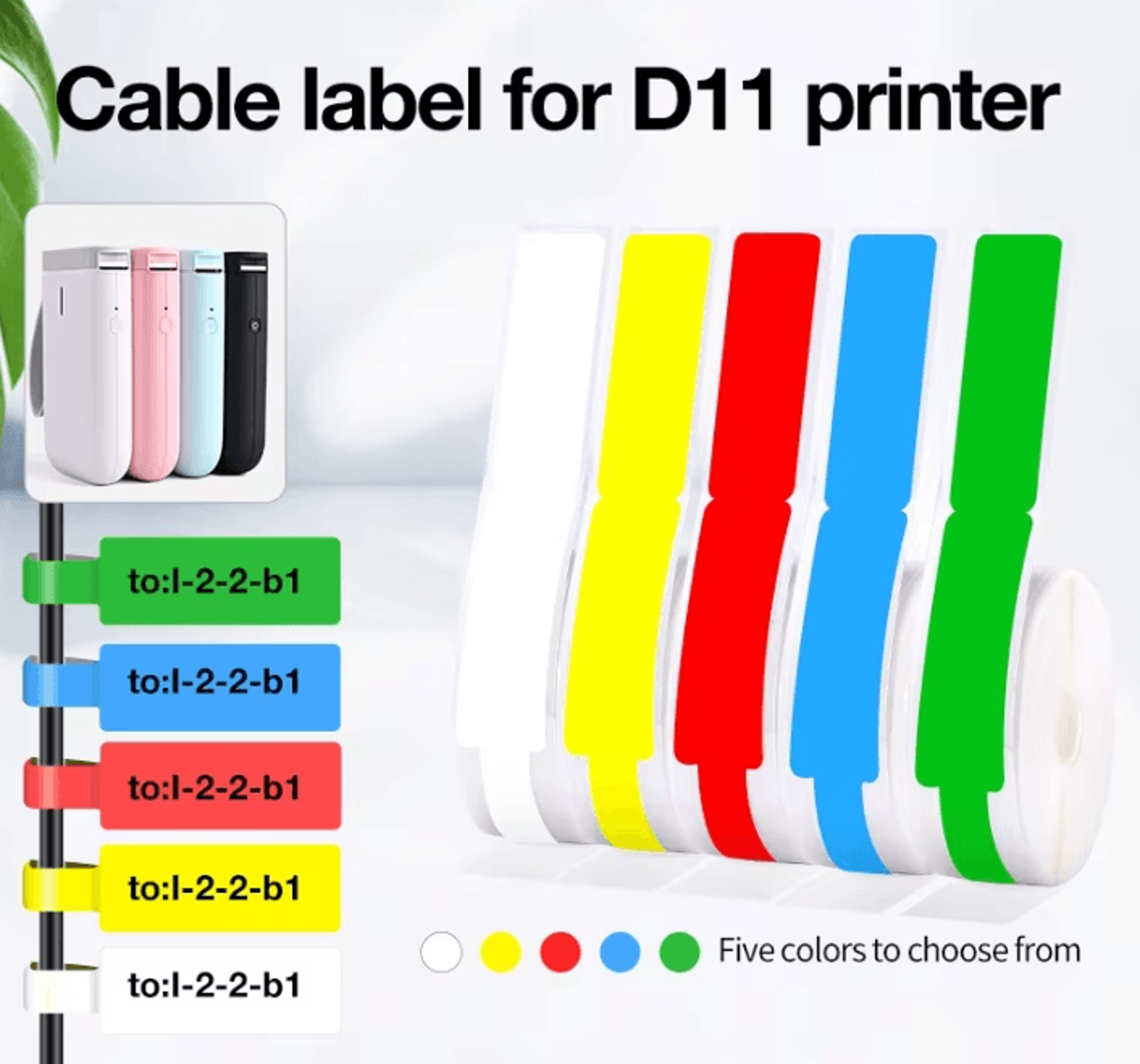 NIIMBOT Waterproof Cable Identification Labels SelfAdhesive Fiber Wire Tags For D110 D101 D11 H1 Pr 0