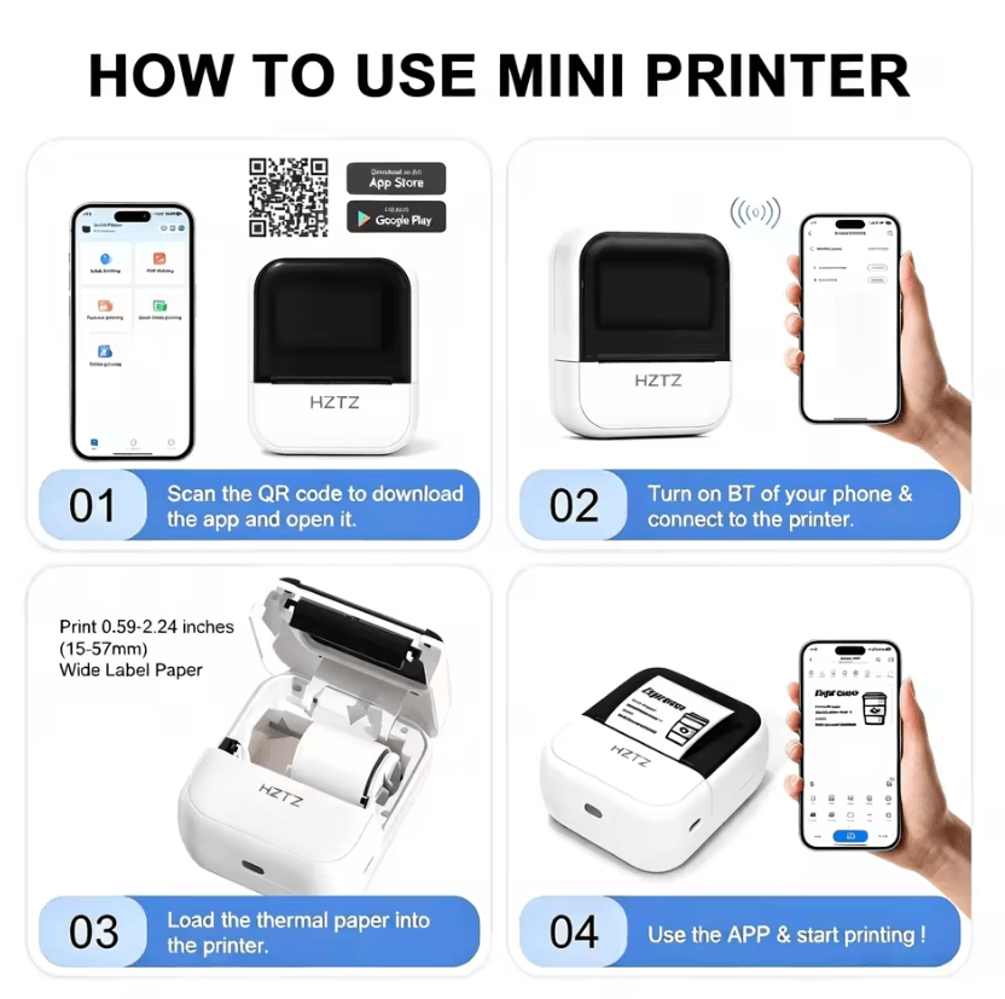 C50 Mini Wireless Thermal Tattoo Printer Portable Inkless Label And DIY Pattern Maker 3