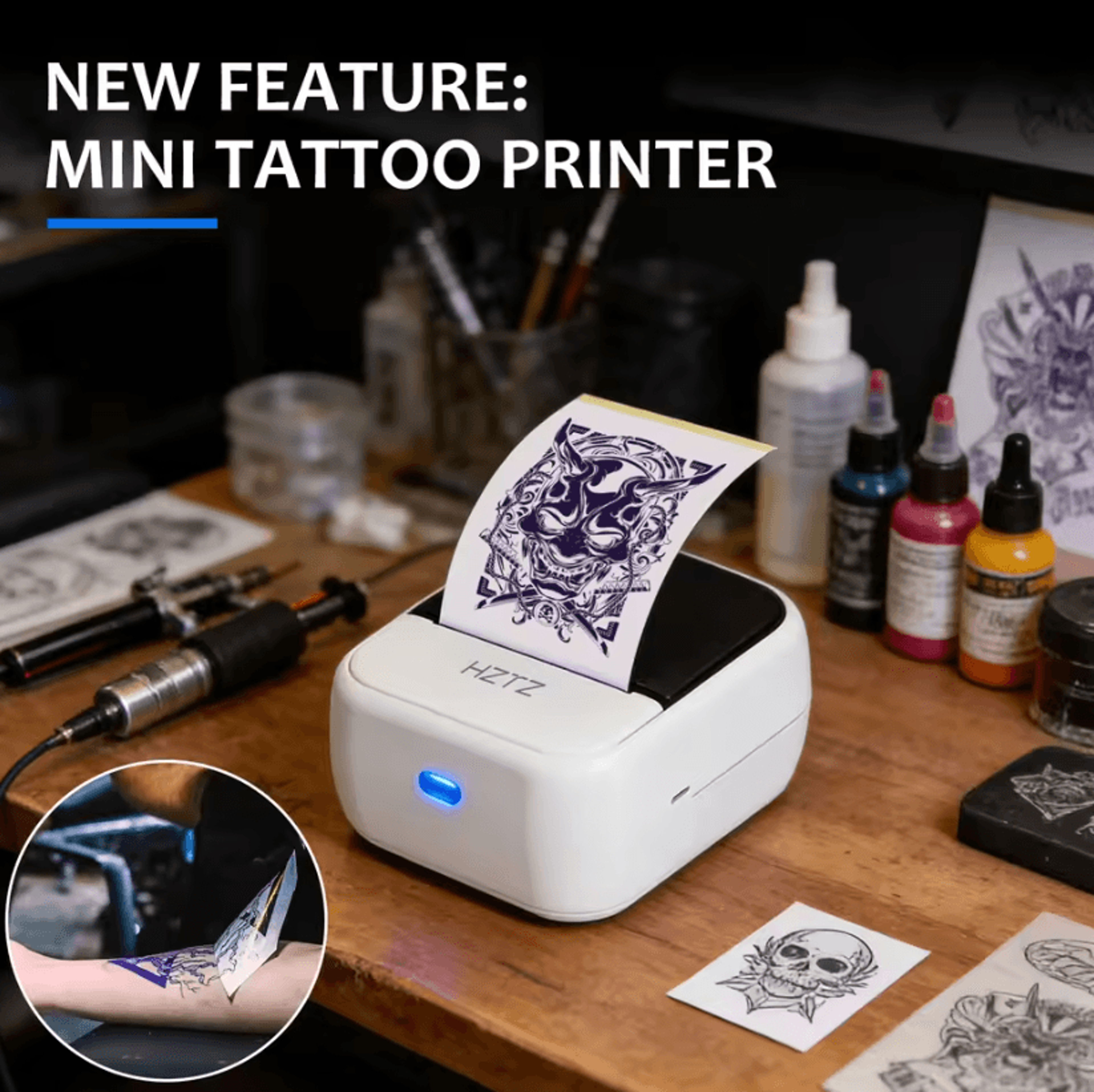 C50 Mini Wireless Thermal Tattoo Printer Portable Inkless Label And DIY Pattern Maker 0