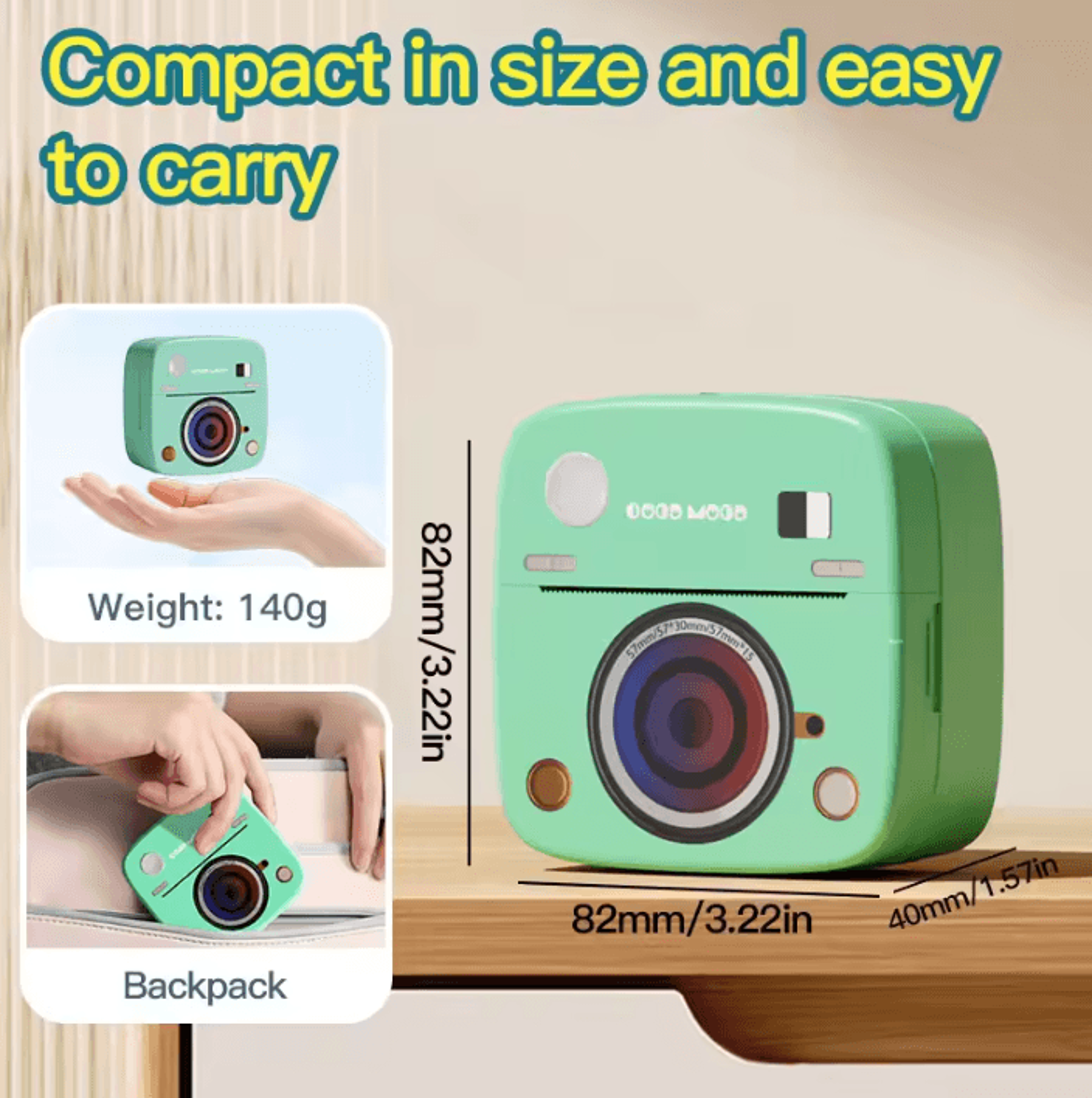 C1 Mini Bluetooth Photo Sticker Printer 1200mAh Rechargeable Thermal Label Maker For IOS And Androi 1
