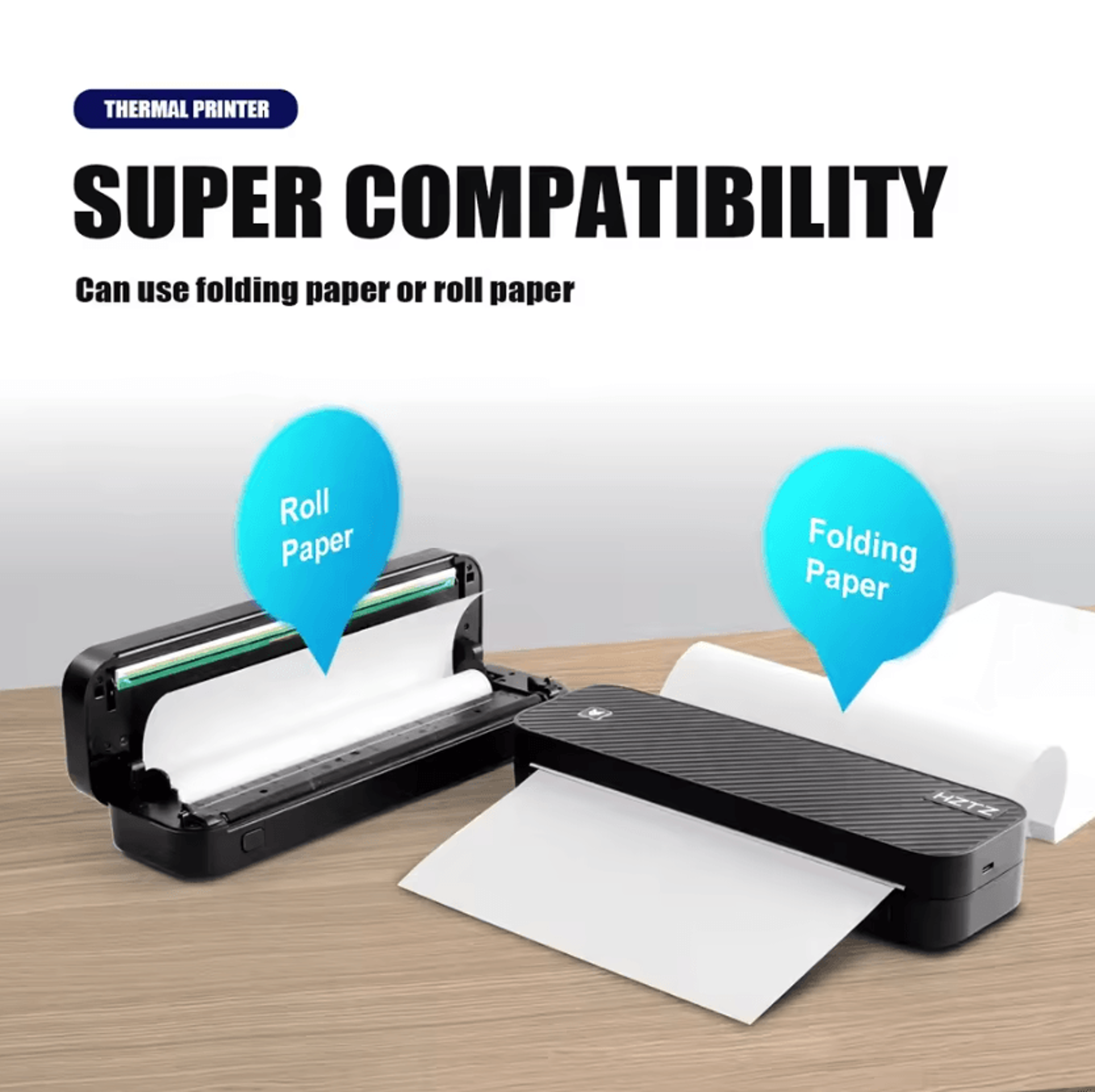 Portable A4 Bluetooth Thermal Printer Inkless Wireless Document Printer For PDF Word And Excel 1